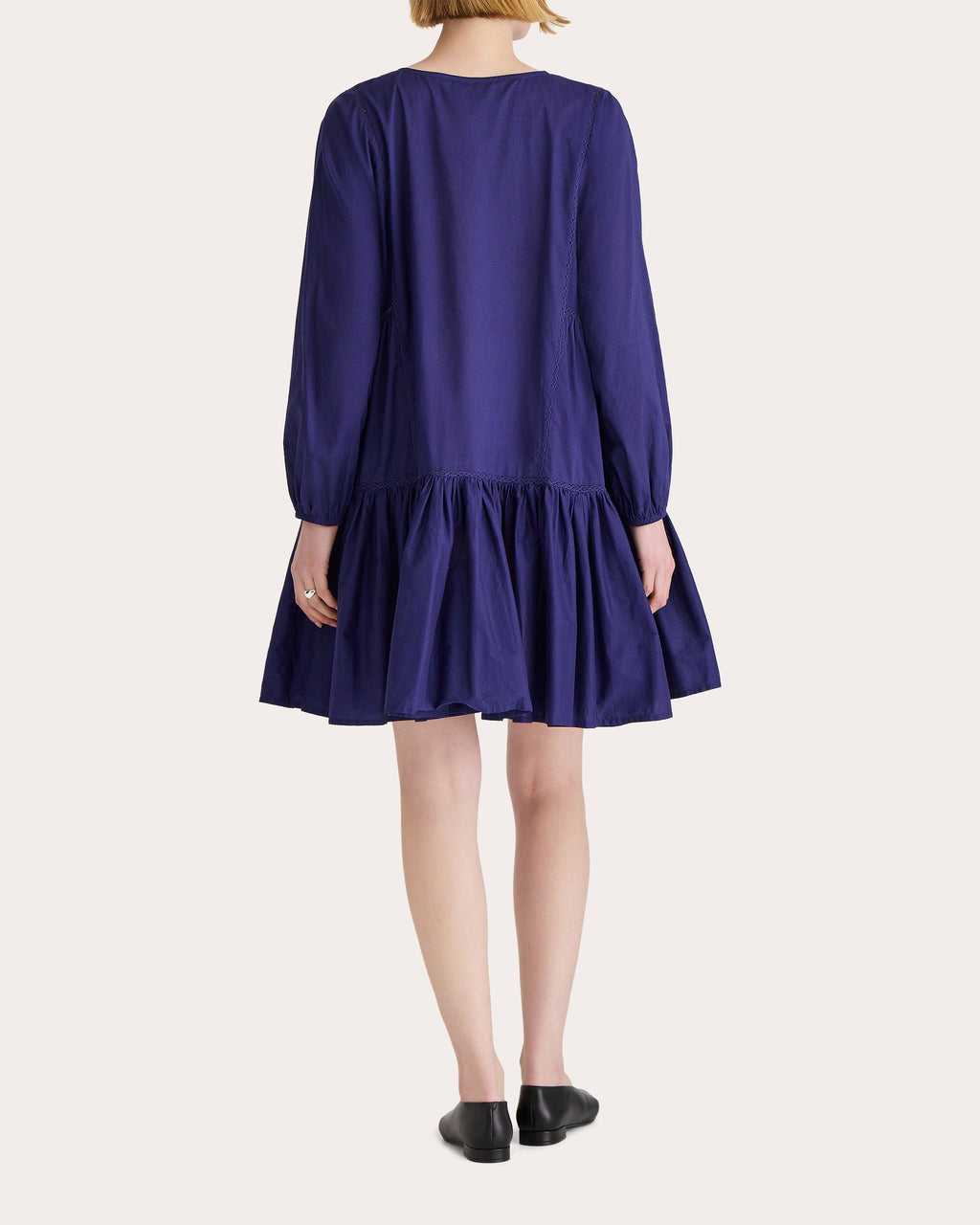 Veda Tiered Lace-Inset Cotton Mini Dress
