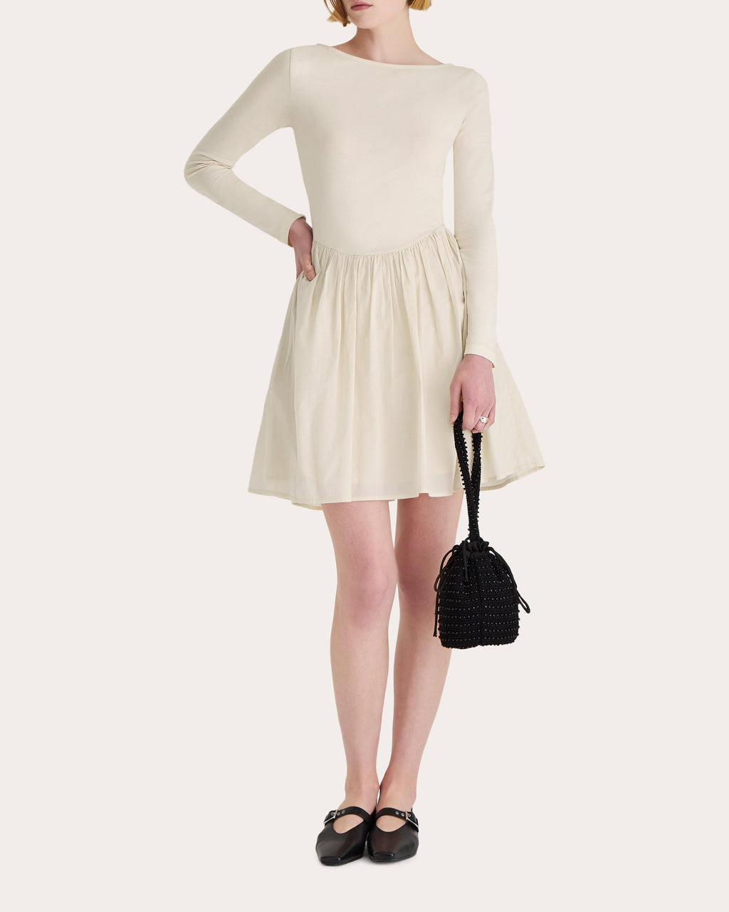 Ilara Gathered Cotton Voile Mini Dress