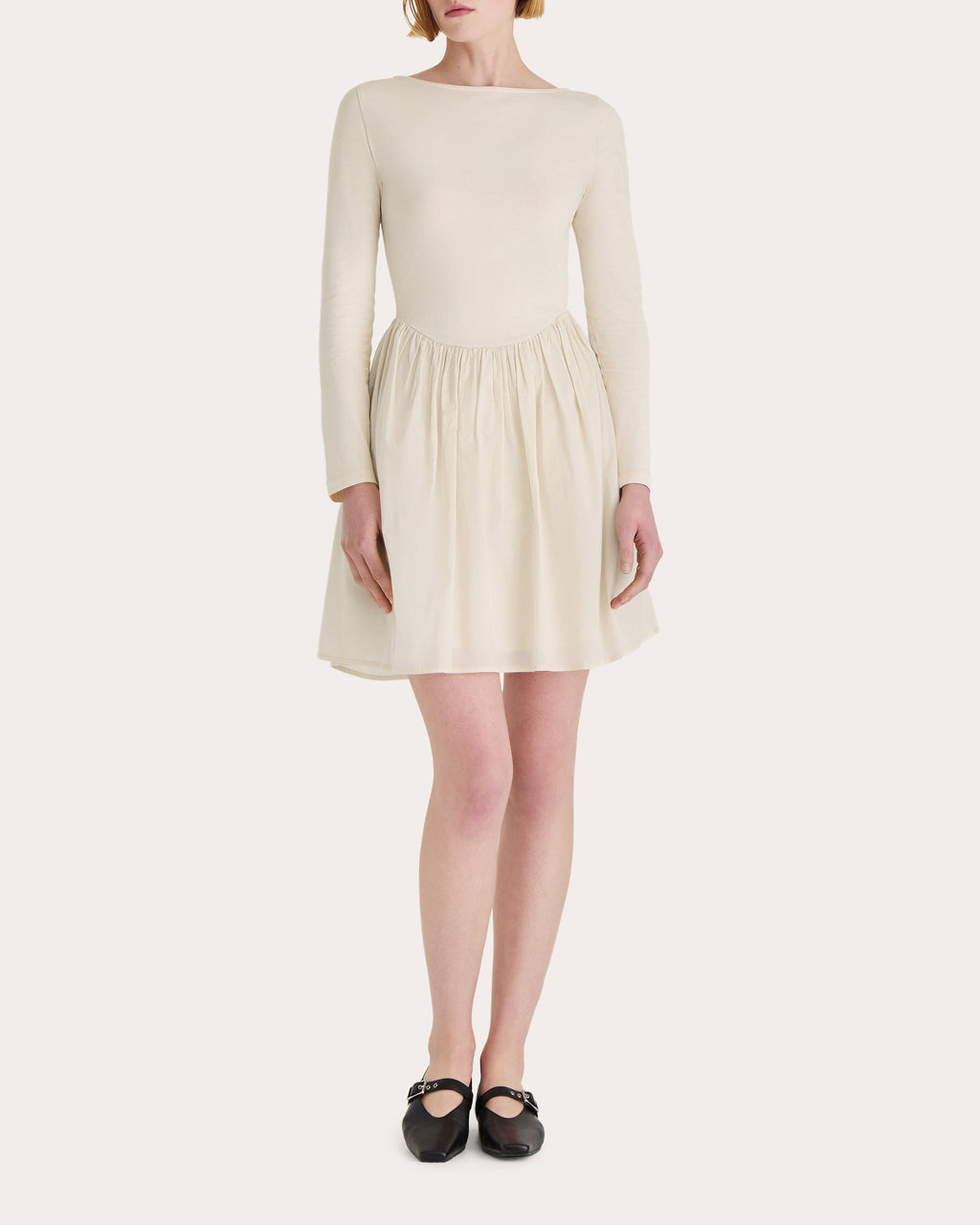 Ilara Gathered Cotton Voile Mini Dress