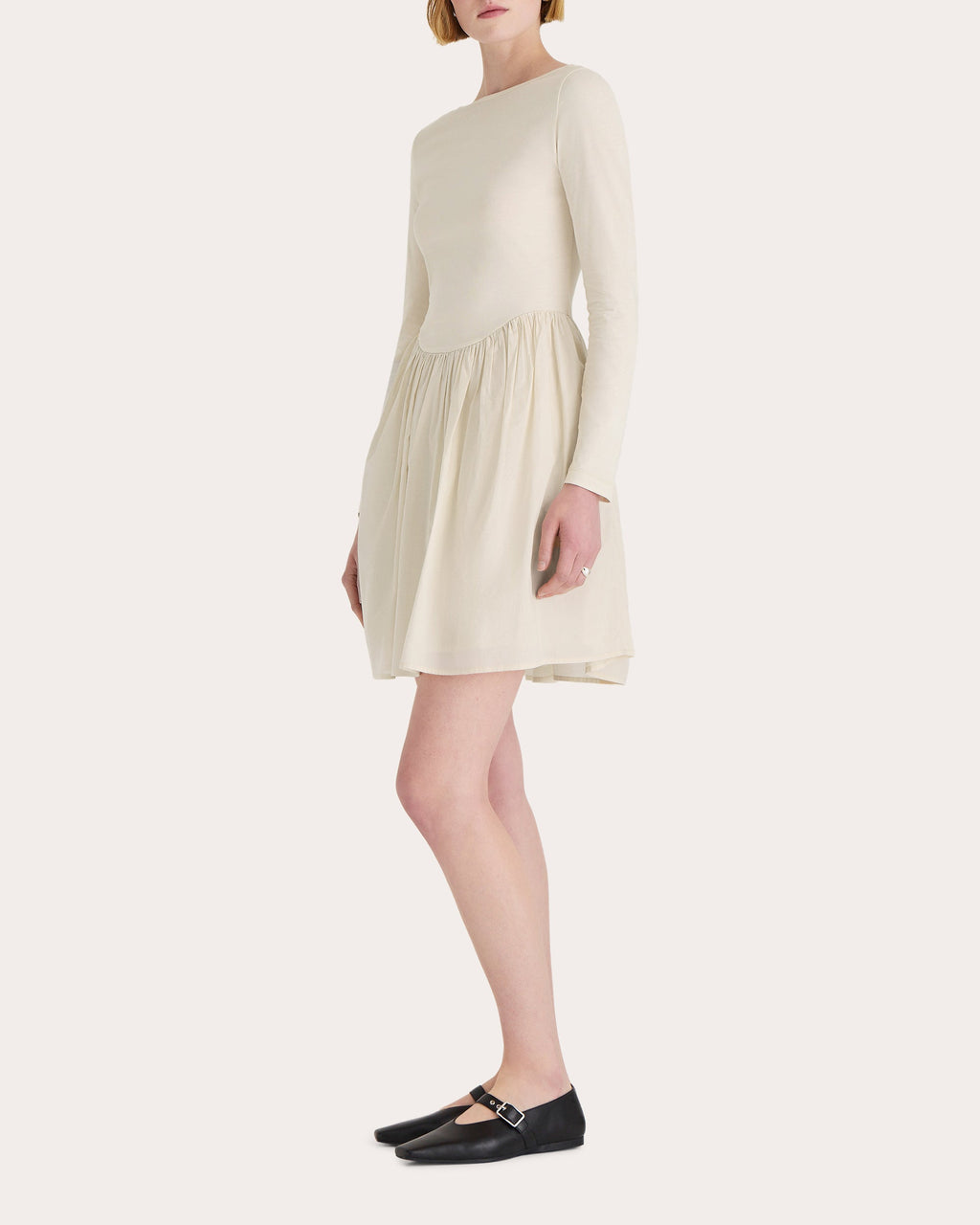 Ilara Gathered Cotton Voile Mini Dress