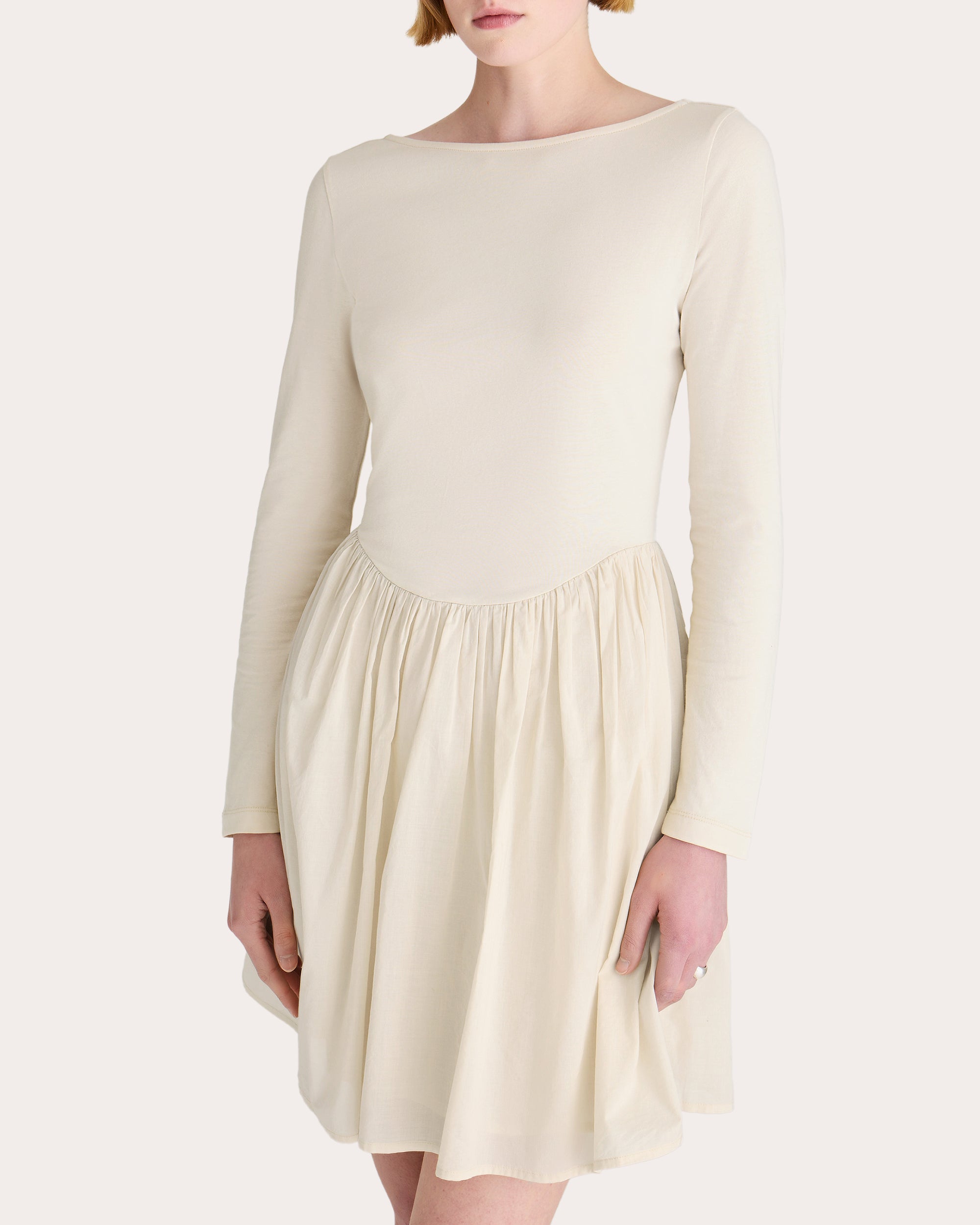Ilara Gathered Cotton Voile Mini Dress