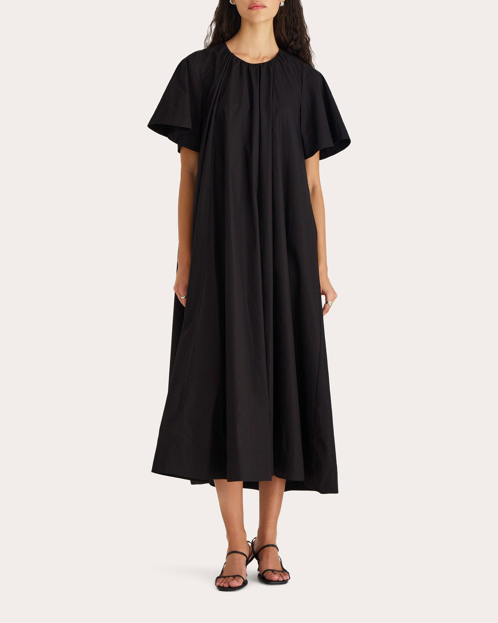 Yume Pleated Cotton Poplin Midi Dress