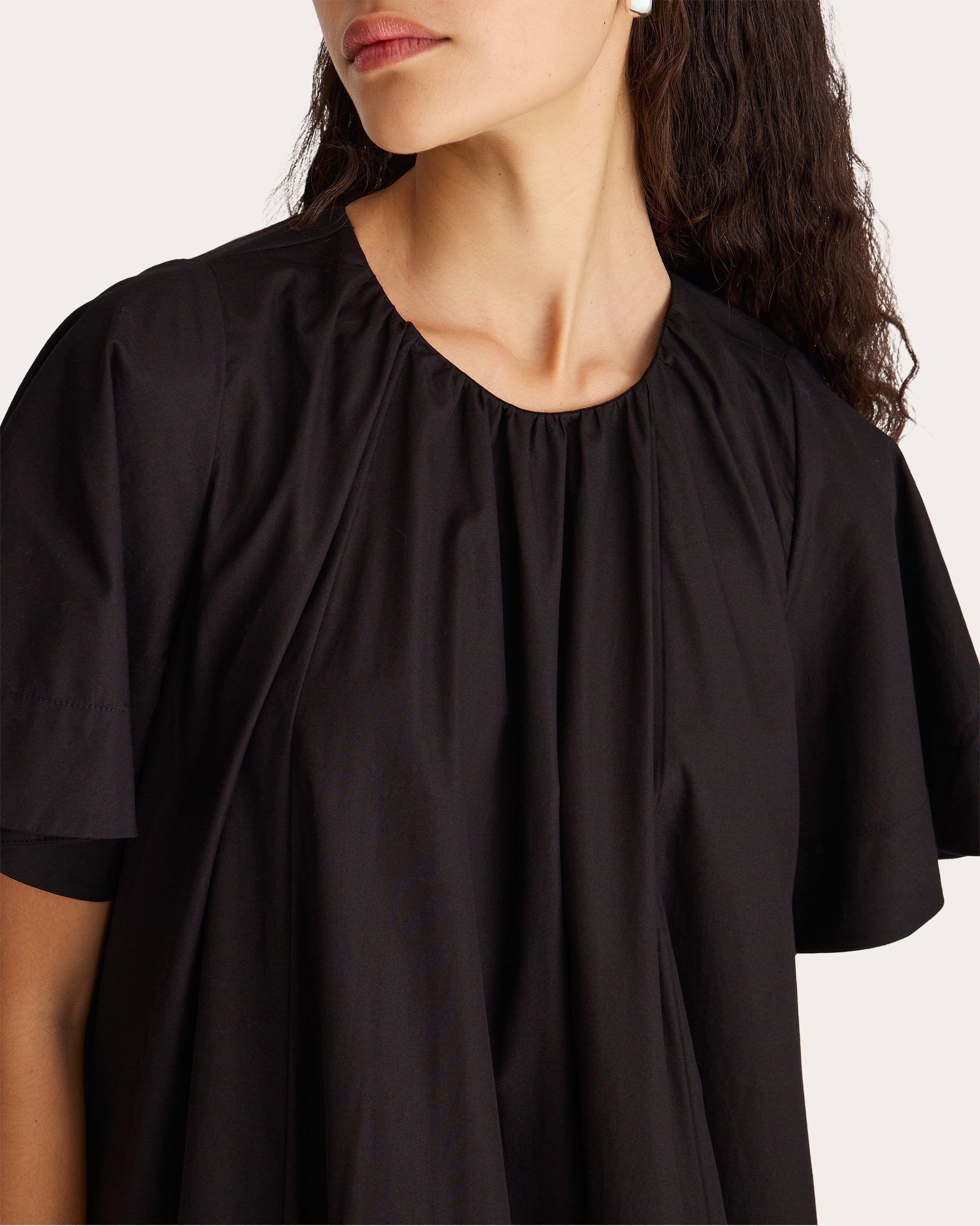 Yume Pleated Cotton Poplin Midi Dress