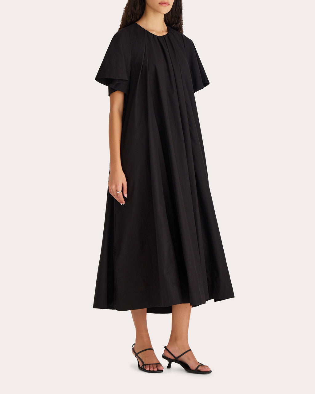 Yume Pleated Cotton Poplin Midi Dress