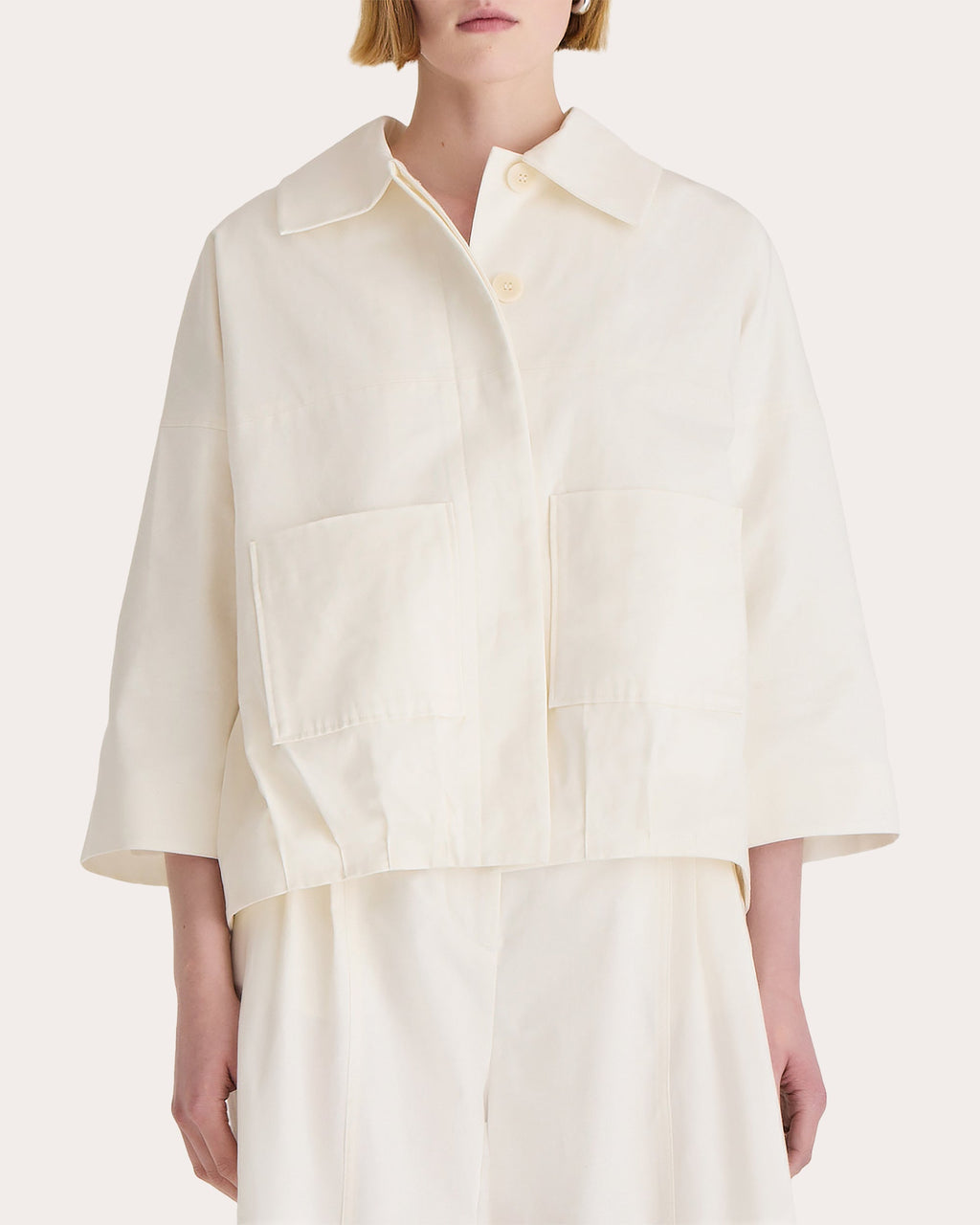 Solara Cotton-Linen Blend Twill Jacket