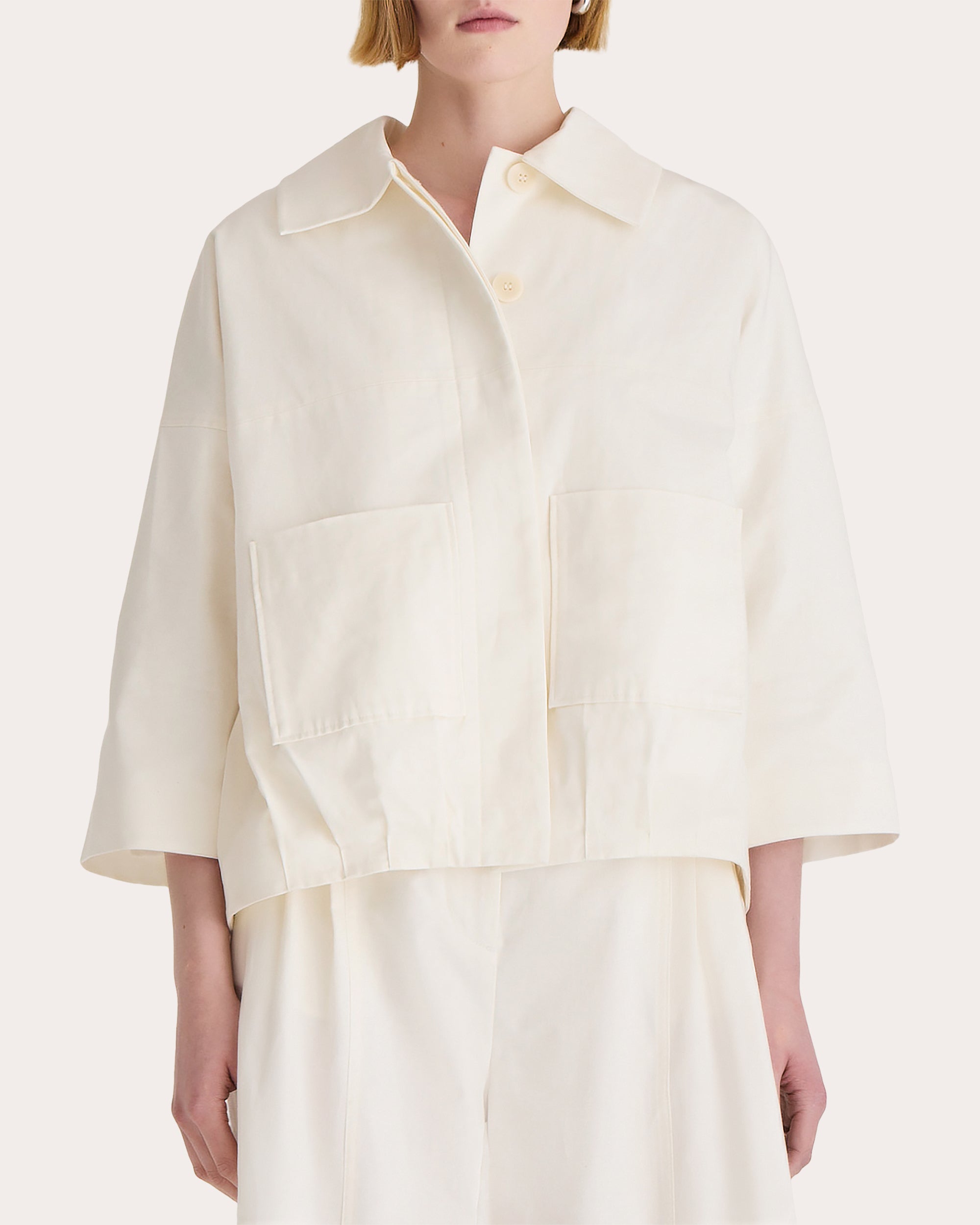 Solara Cotton-Linen Blend Twill Jacket