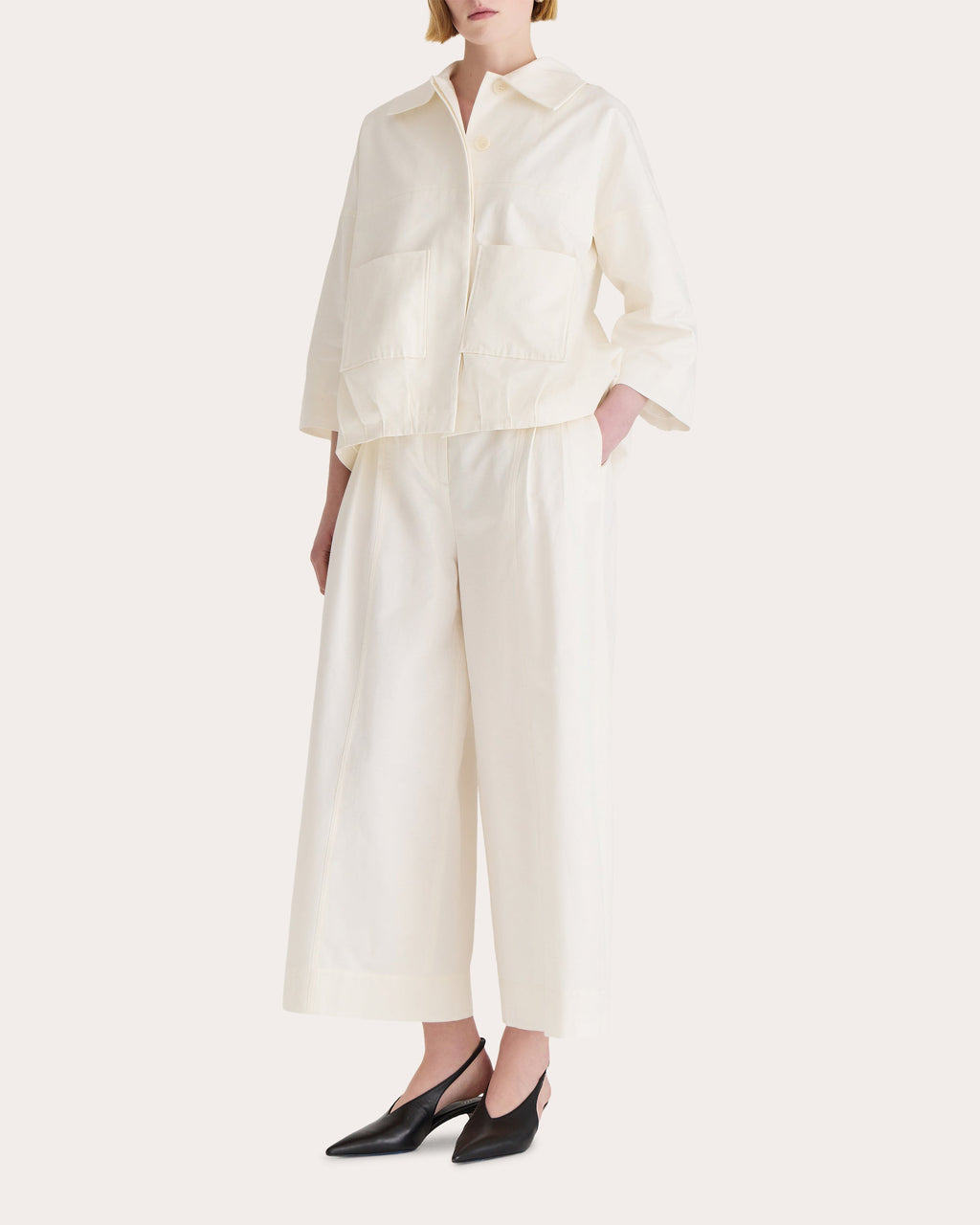 Solara Cotton-Linen Blend Twill Jacket