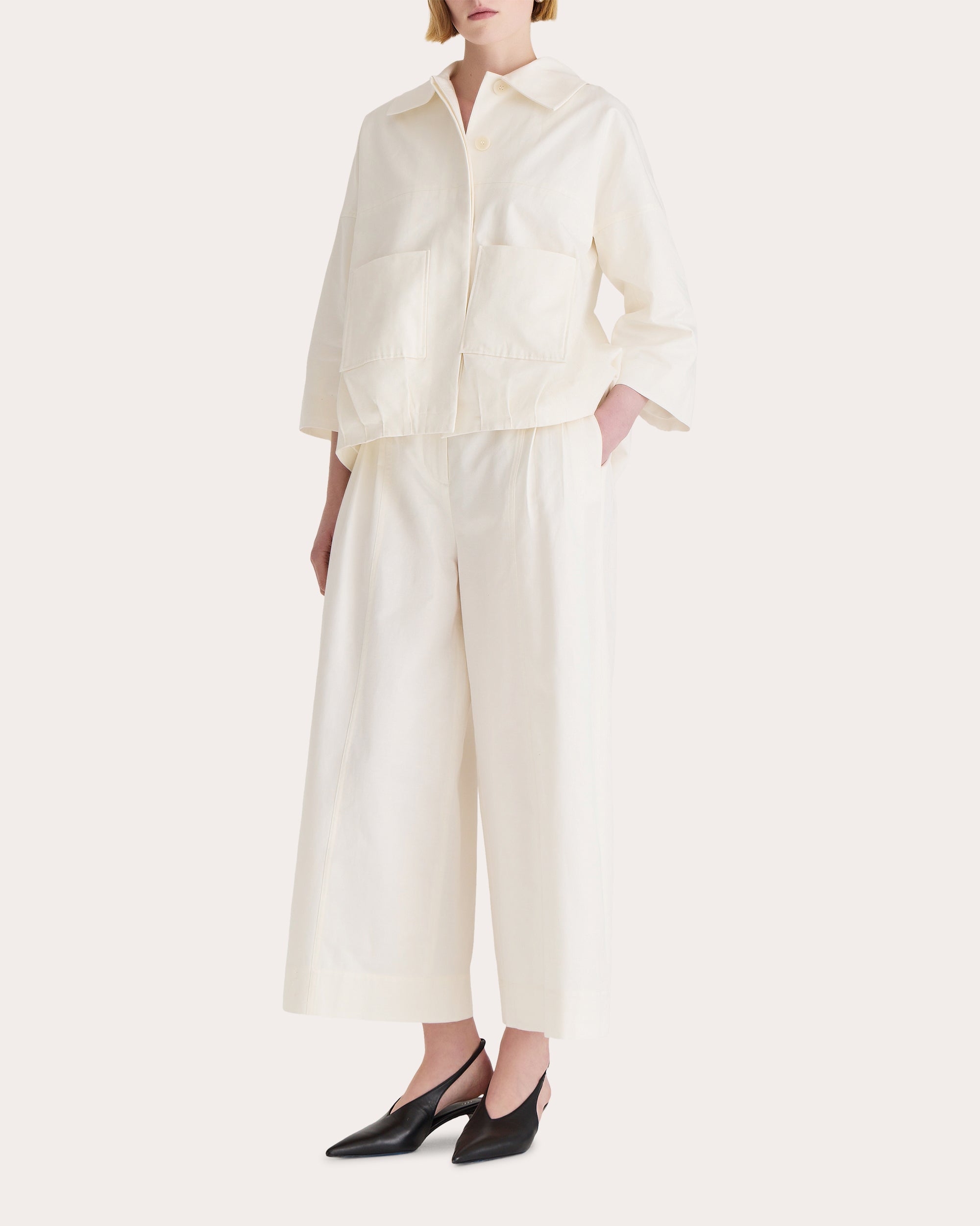 Solara Cotton-Linen Blend Twill Jacket
