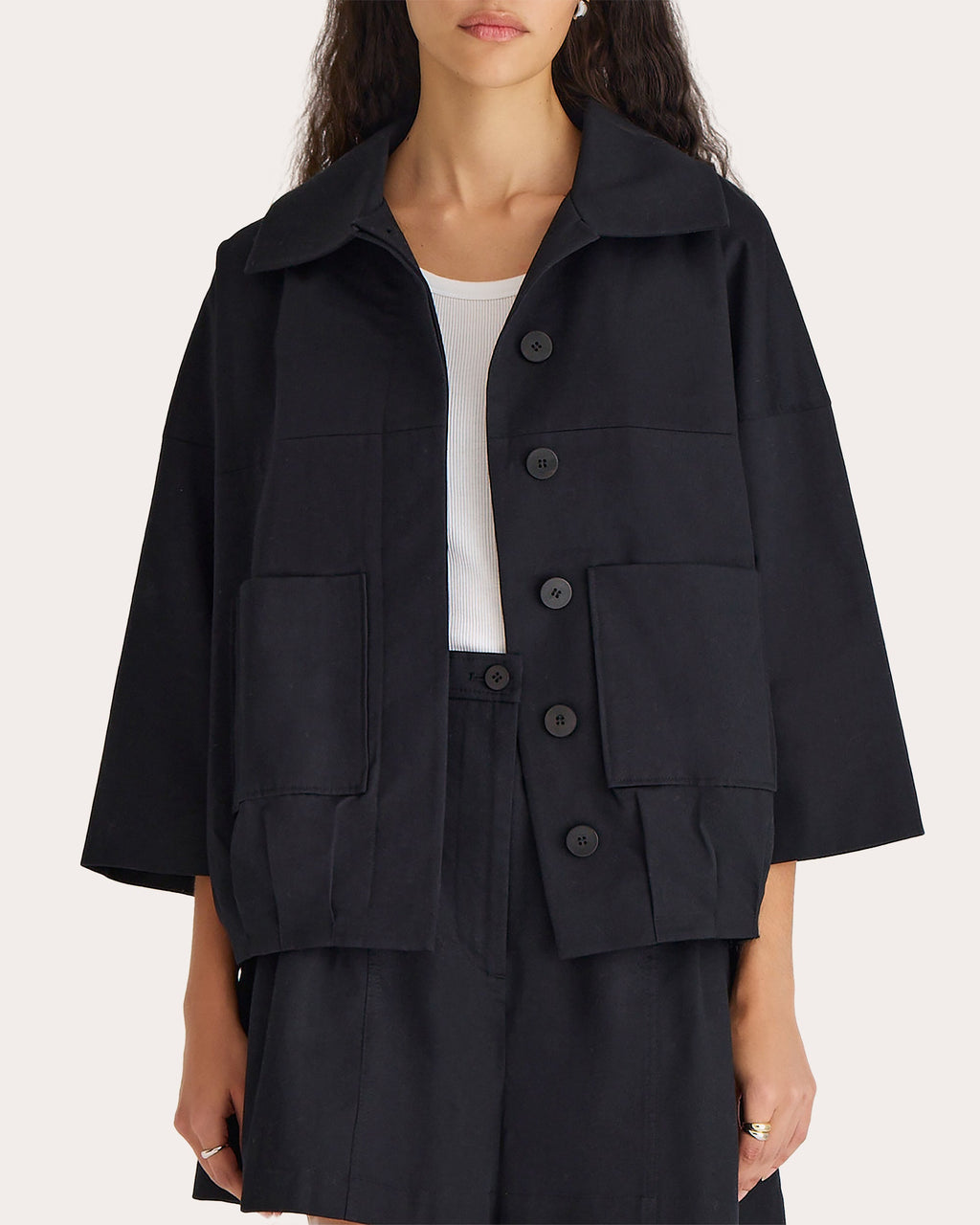 Solara Cotton-Linen Blend Twill Jacket