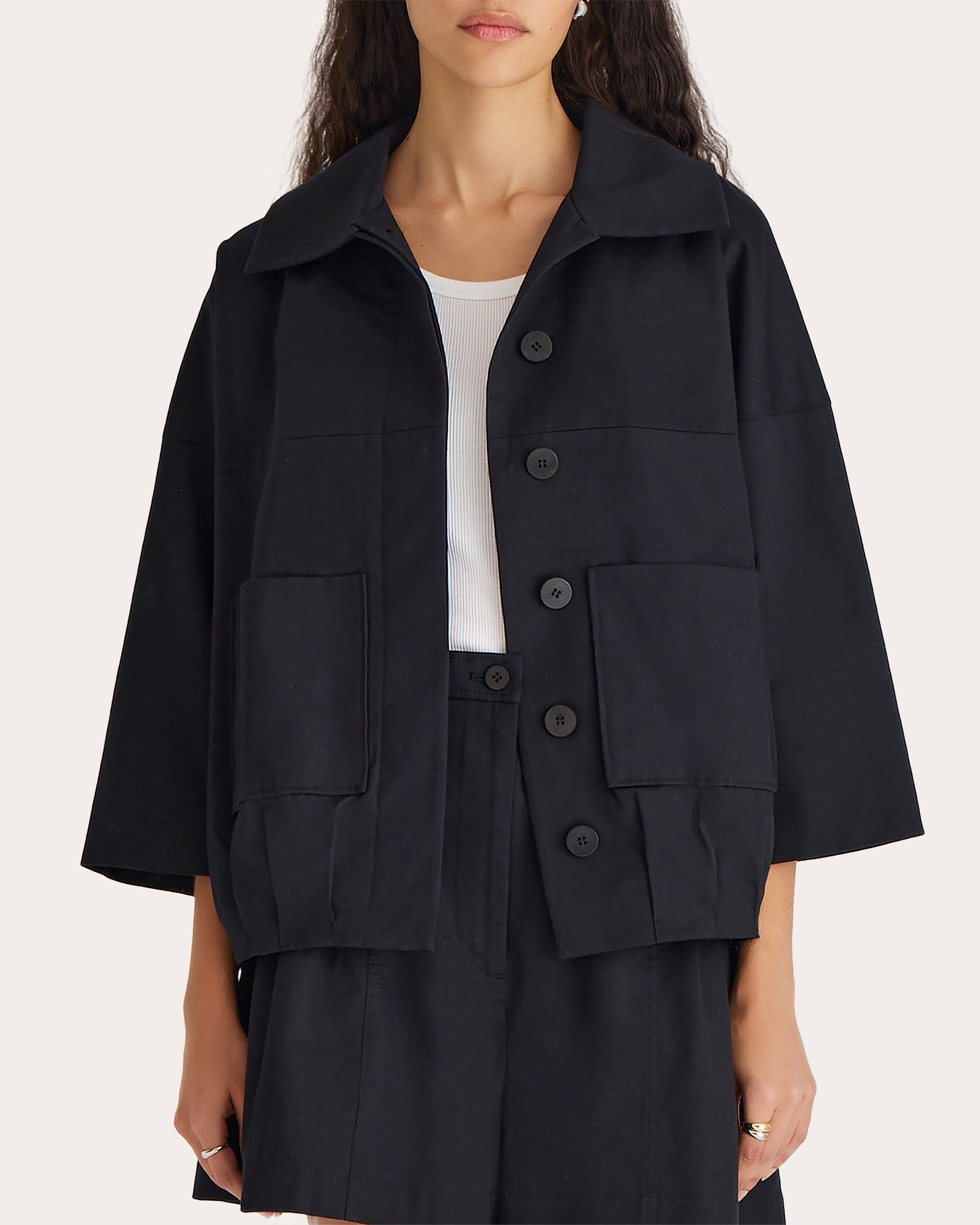 Solara Cotton-Linen Blend Twill Jacket