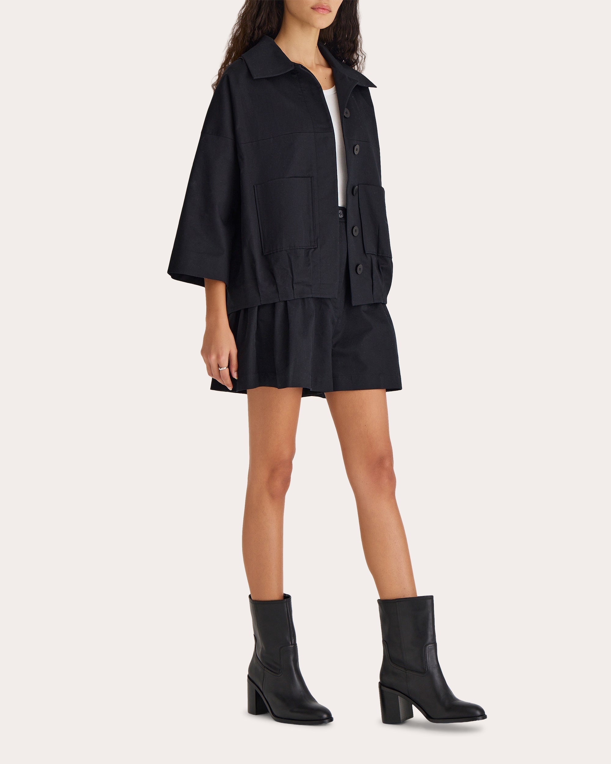 Solara Cotton-Linen Blend Twill Jacket