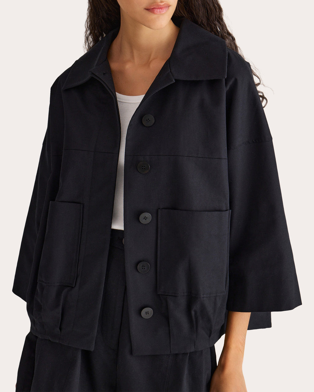 Solara Cotton-Linen Blend Twill Jacket