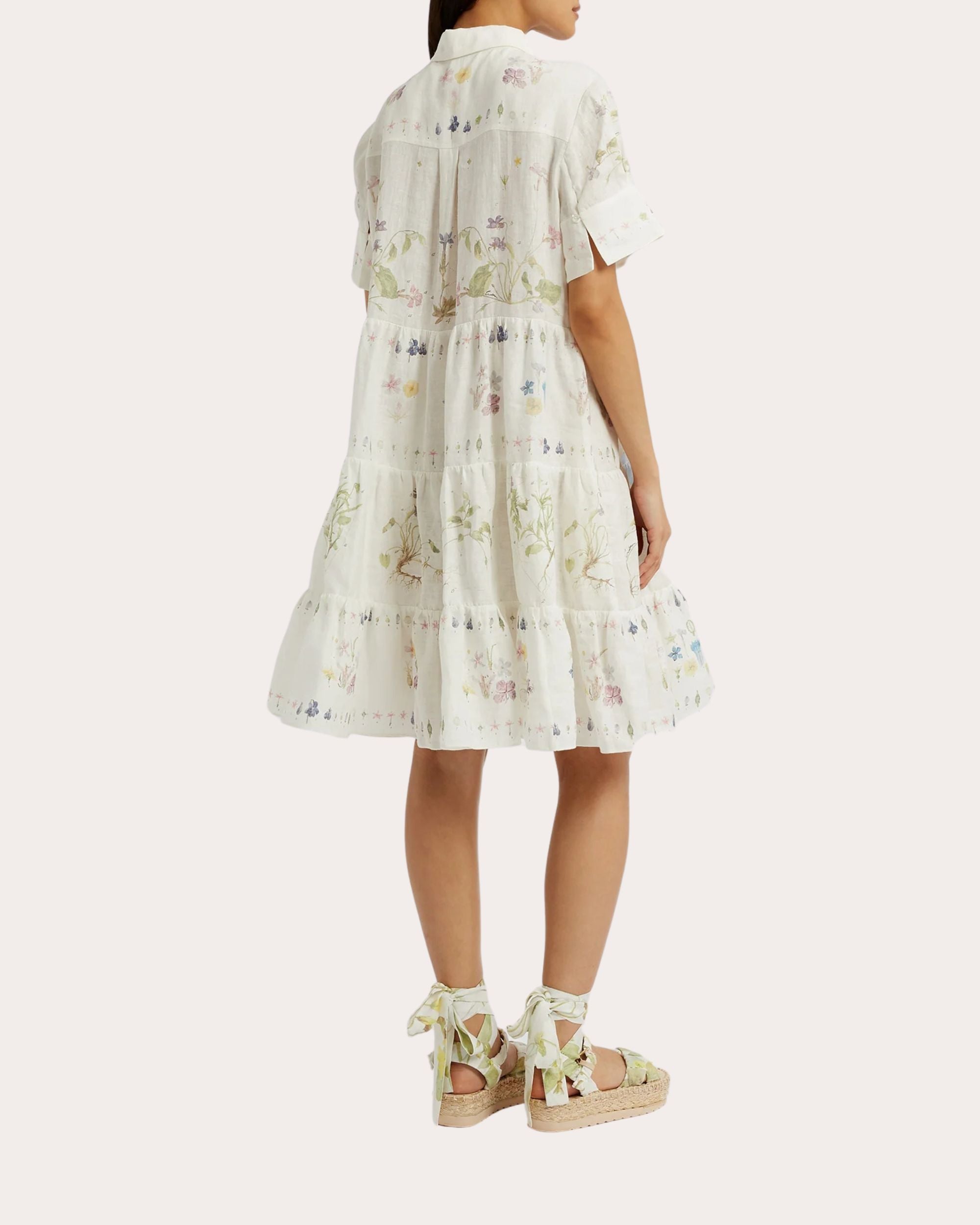 Floral Print Linen Mini Dress