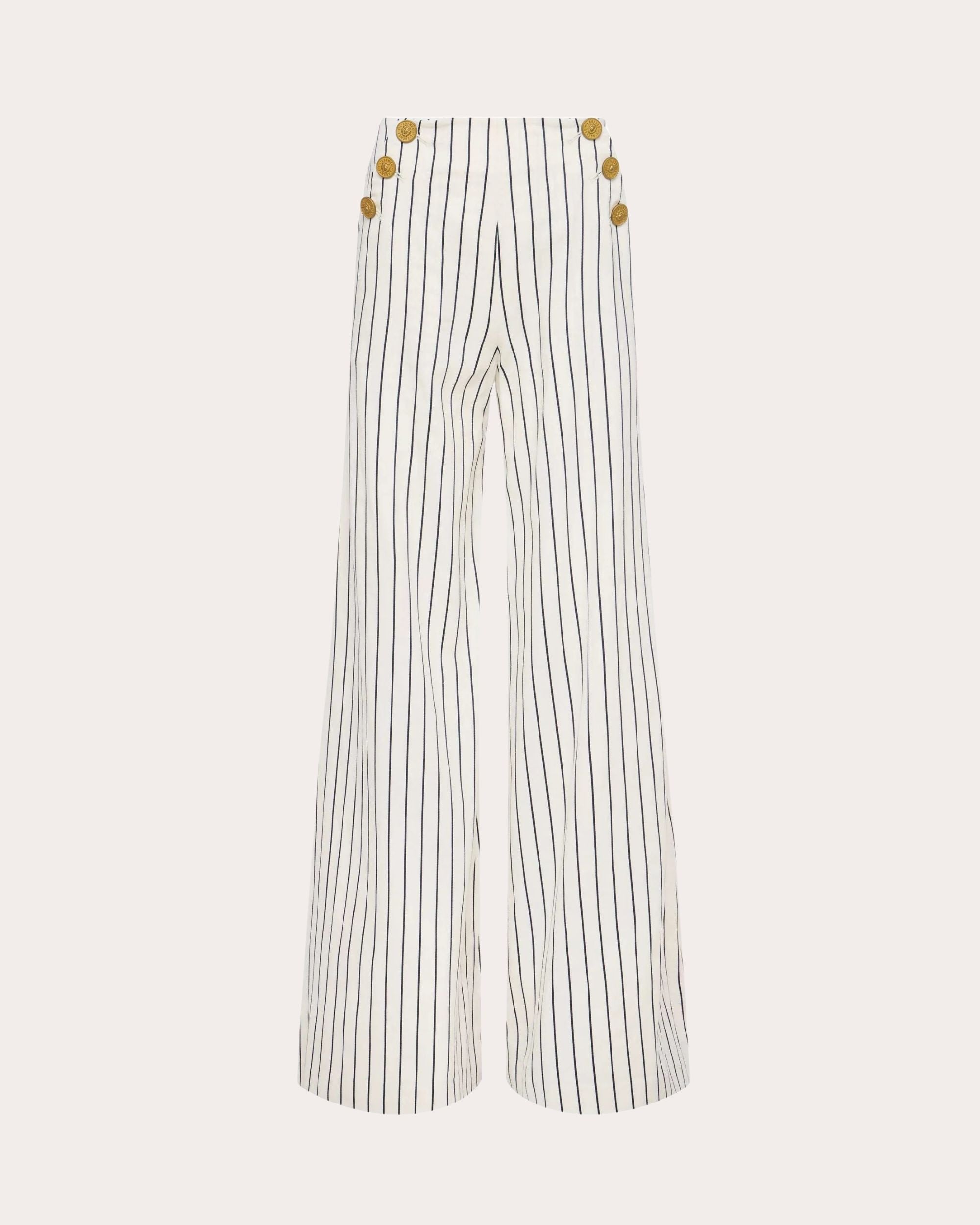 Kingston Pinstripe Wide-Leg Sailor Pants