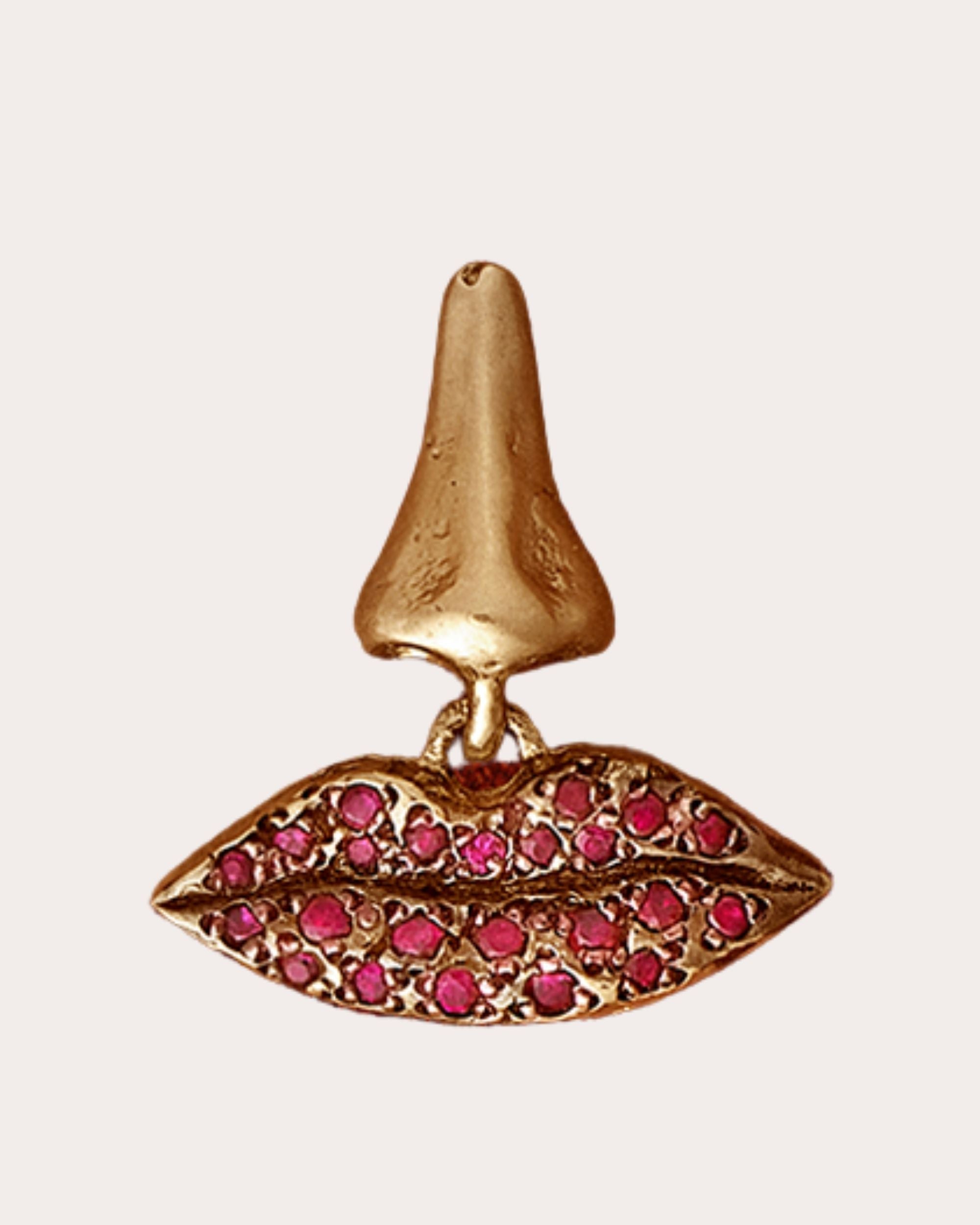 Claude 14K Gold Ruby Single Earring