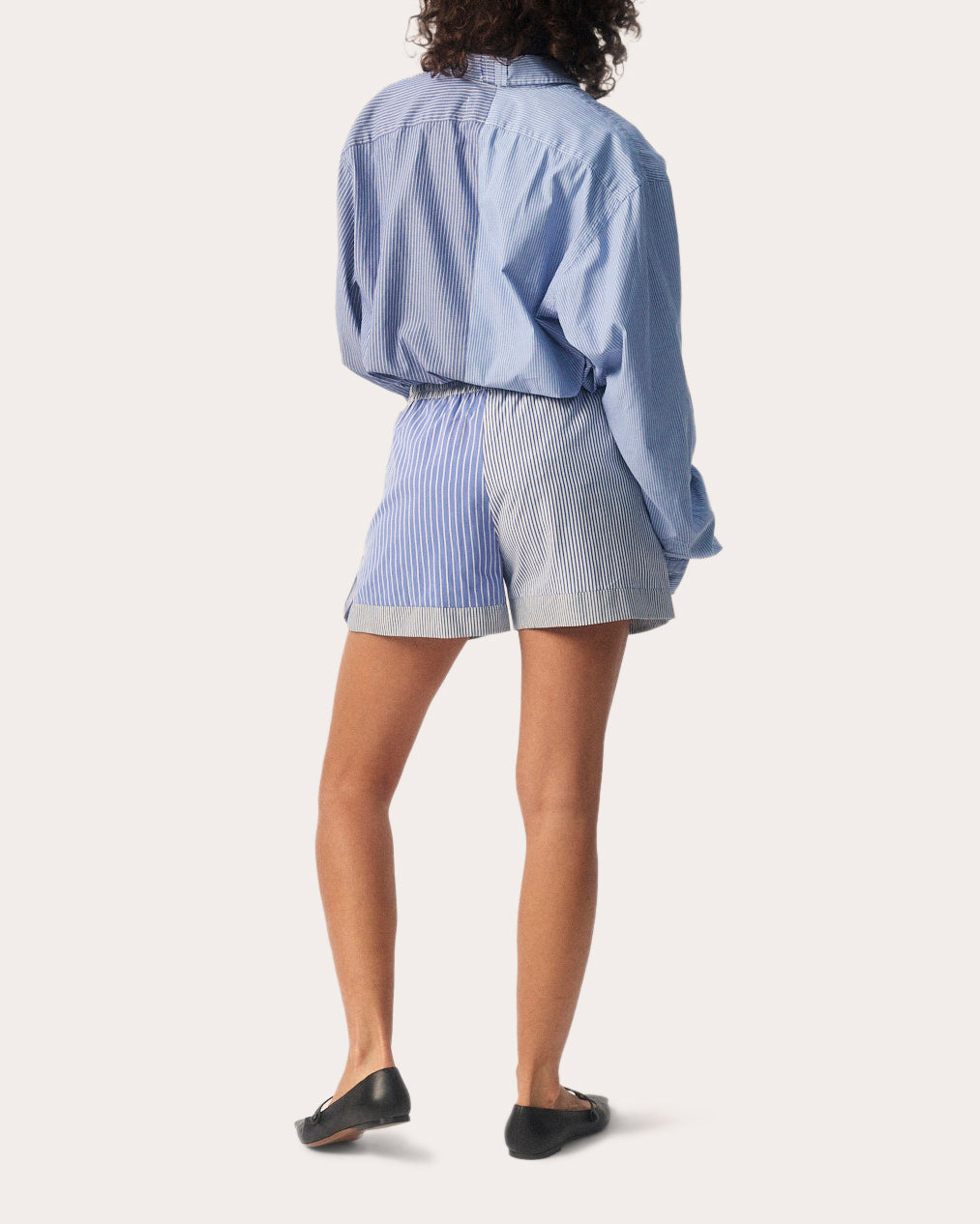 Missy Stripted Cotton-Poplin Shorts