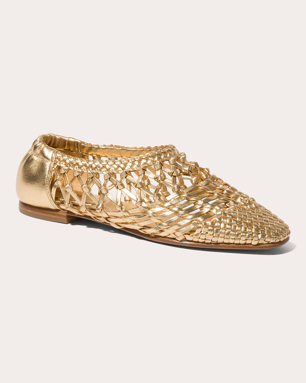 Eden Woven Metallic Leather Ballet Flat
