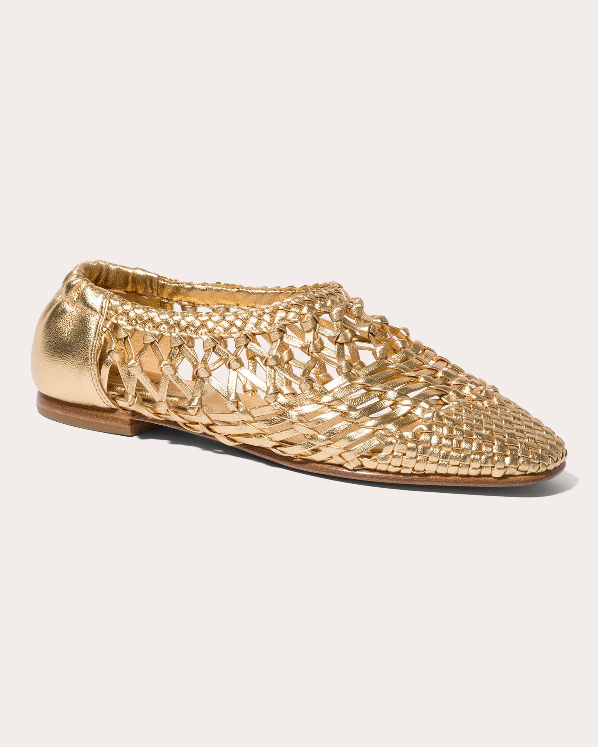 Eden Woven Metallic Leather Ballet Flat