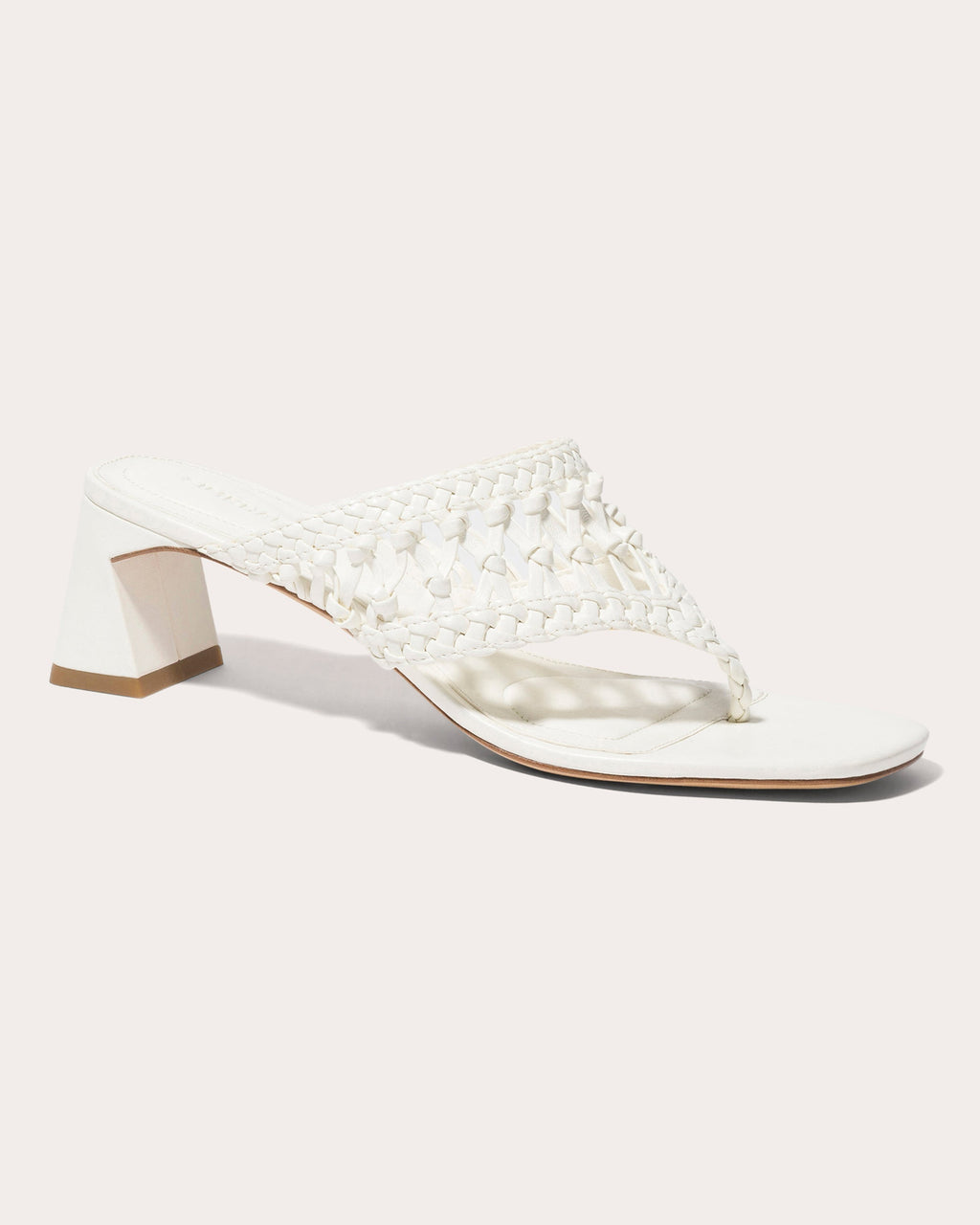 Alia Woven Leather Block-Heel Sandal