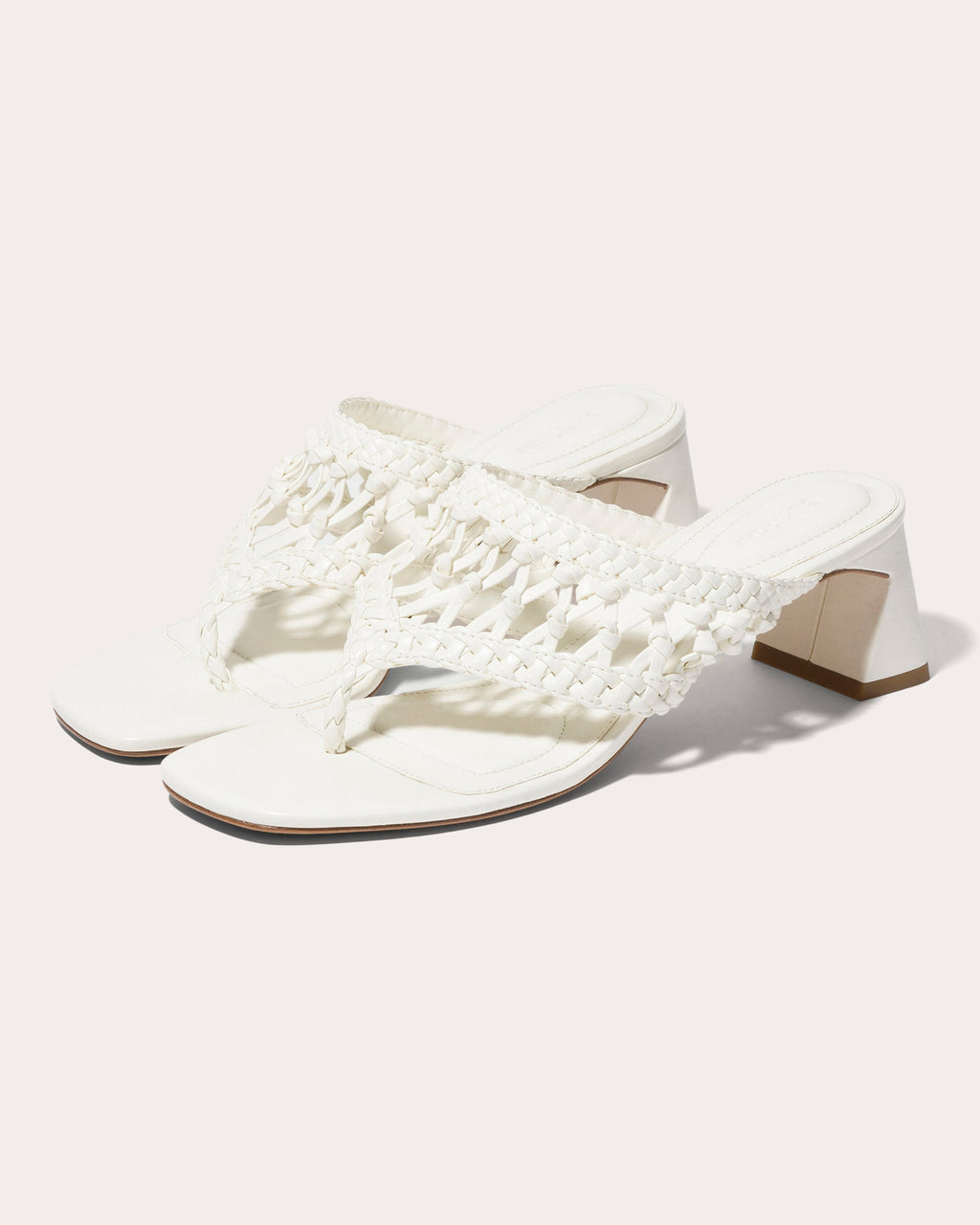 Alia Woven Leather Block-Heel Sandal