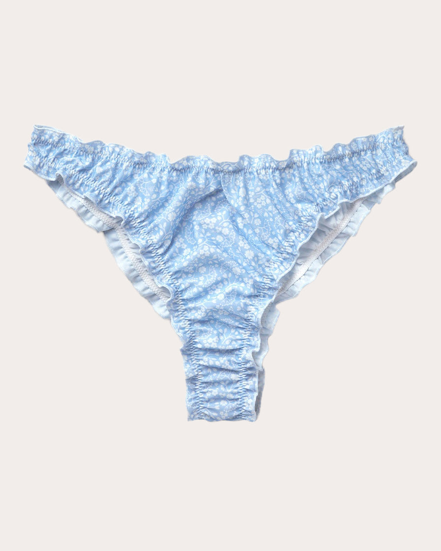 Sea Printed Frill-Trimmed Bikini Brief