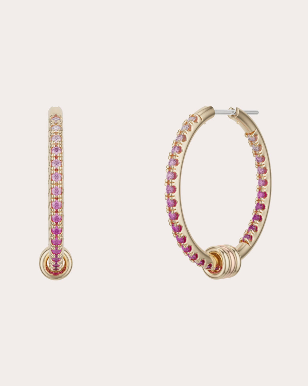 Argo 18K Gold Ombré Pink Sapphire Hoop Earrings