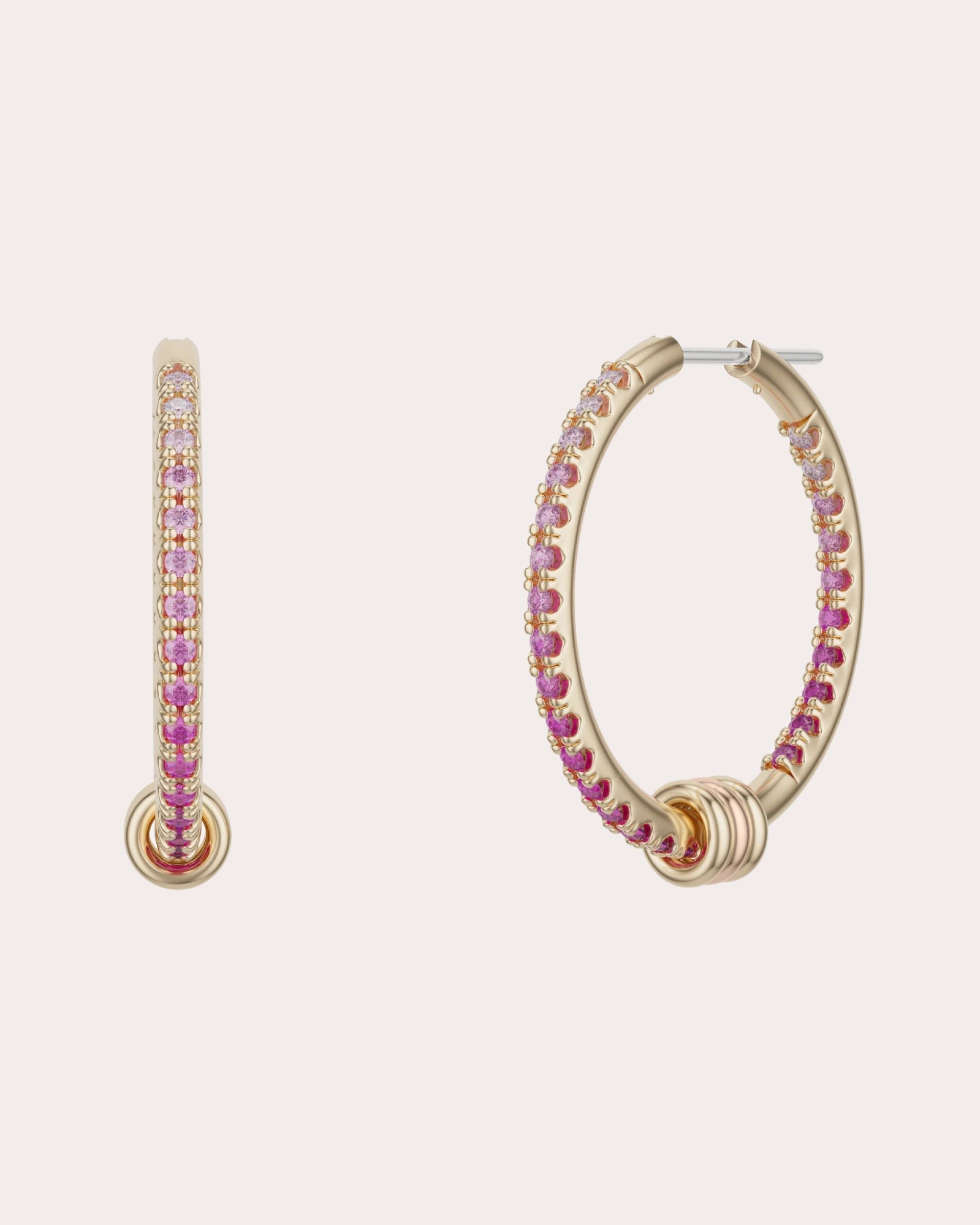 Argo 18K Gold Ombré Pink Sapphire Hoop Earrings