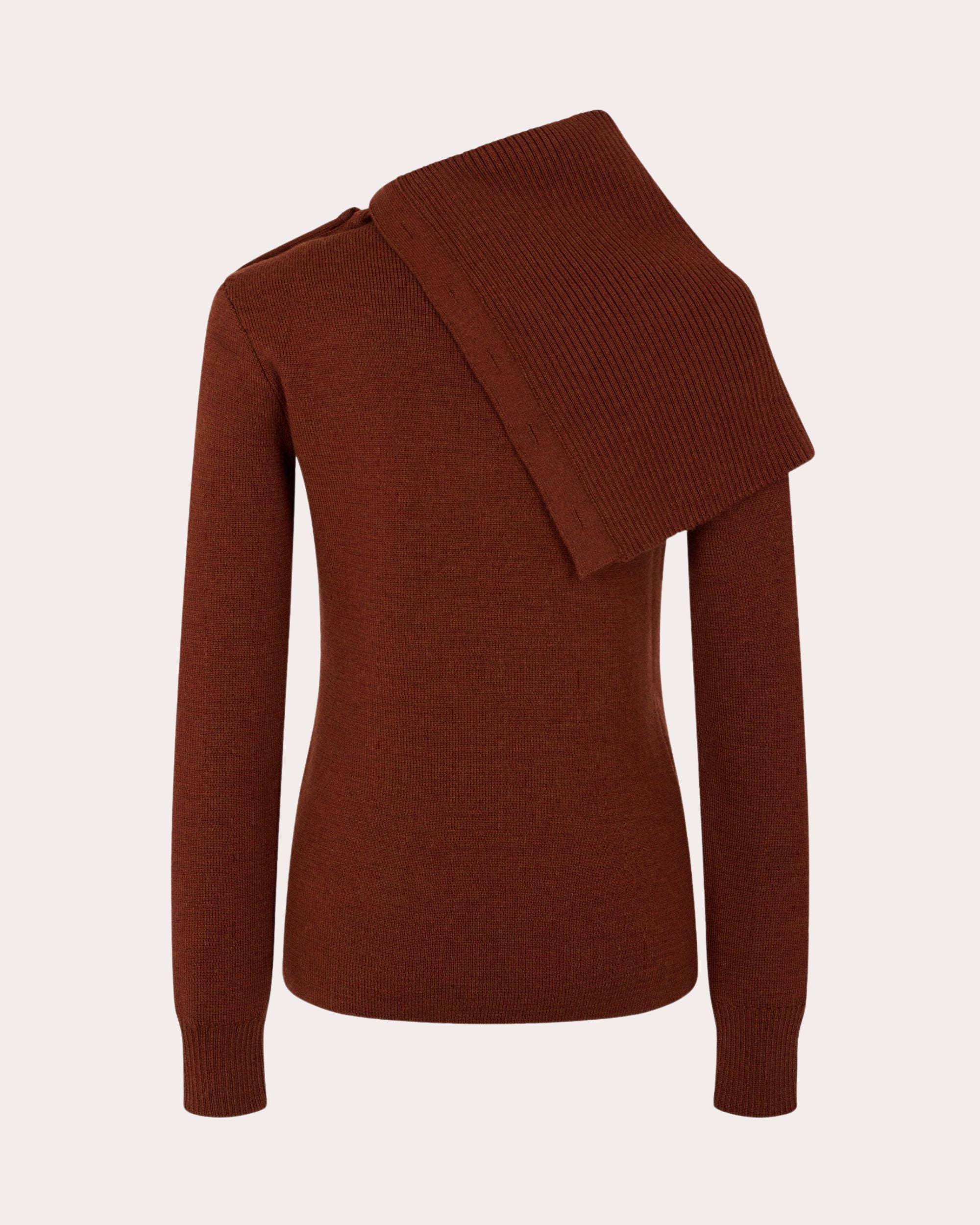 Embellished Asymmetric Wool Sweater