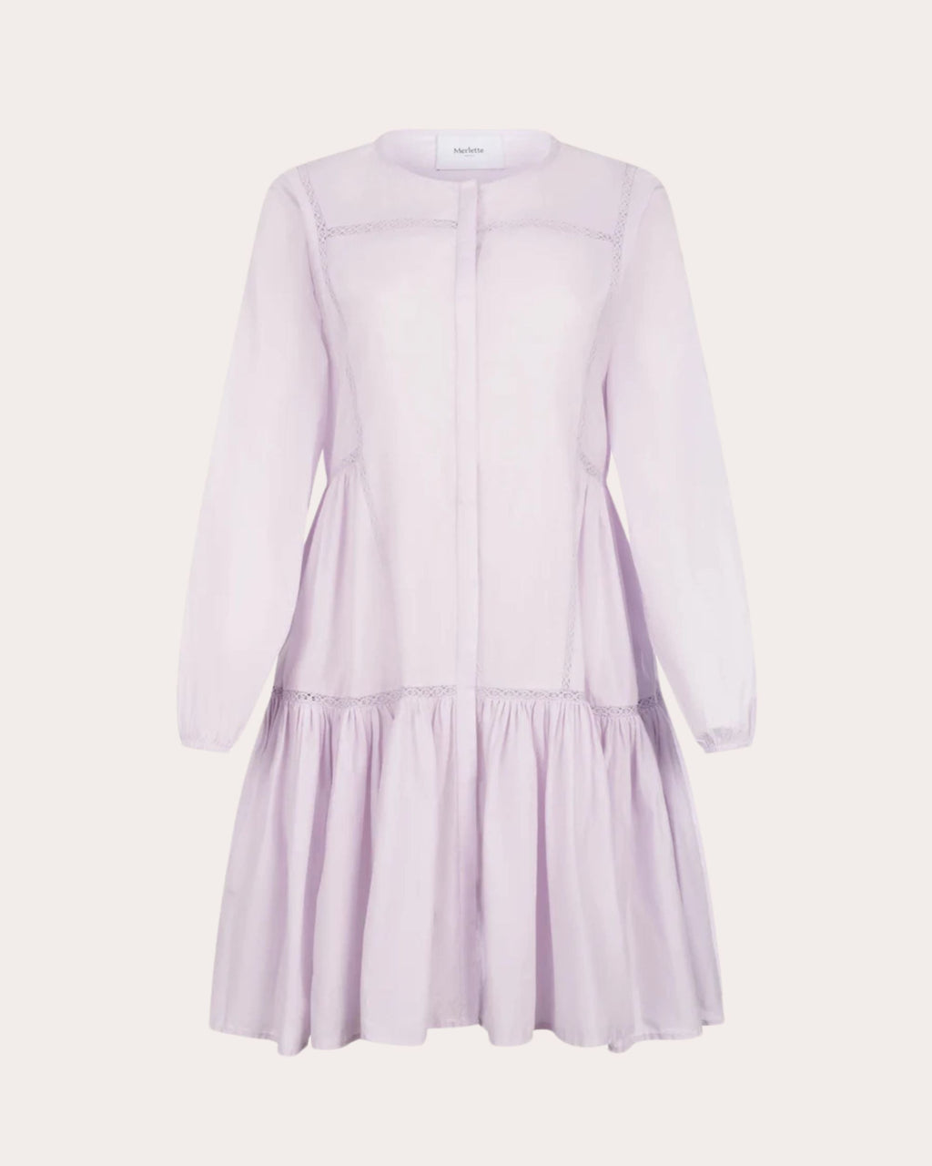 Veda Tiered Lace-Inset Cotton Mini Dress