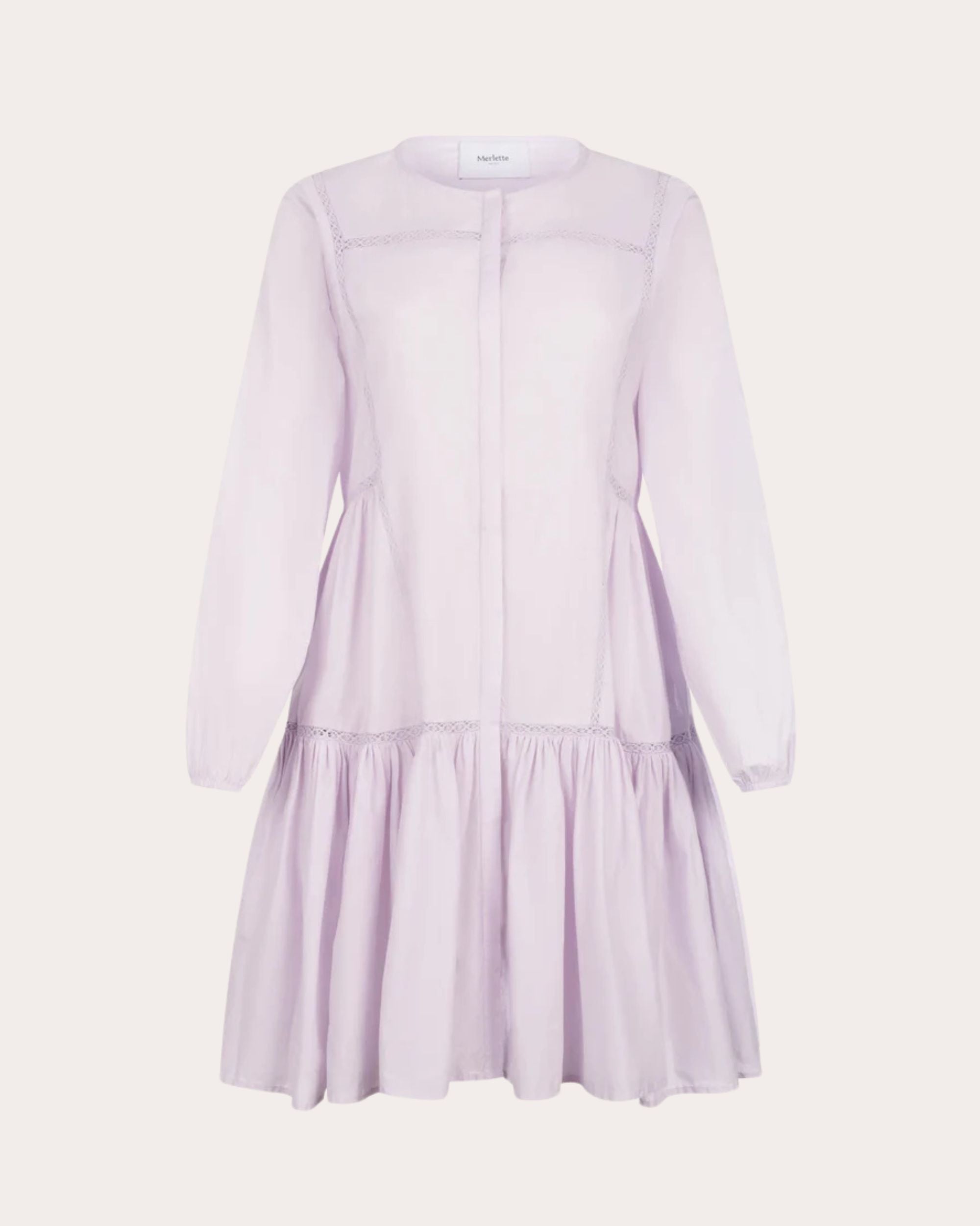 Veda Tiered Lace-Inset Cotton Mini Dress