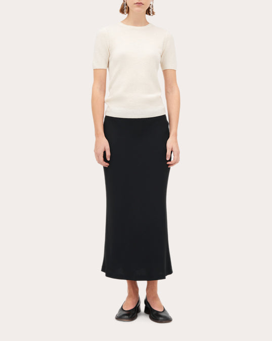 Noelle Linen-Mesh Midi Skirt