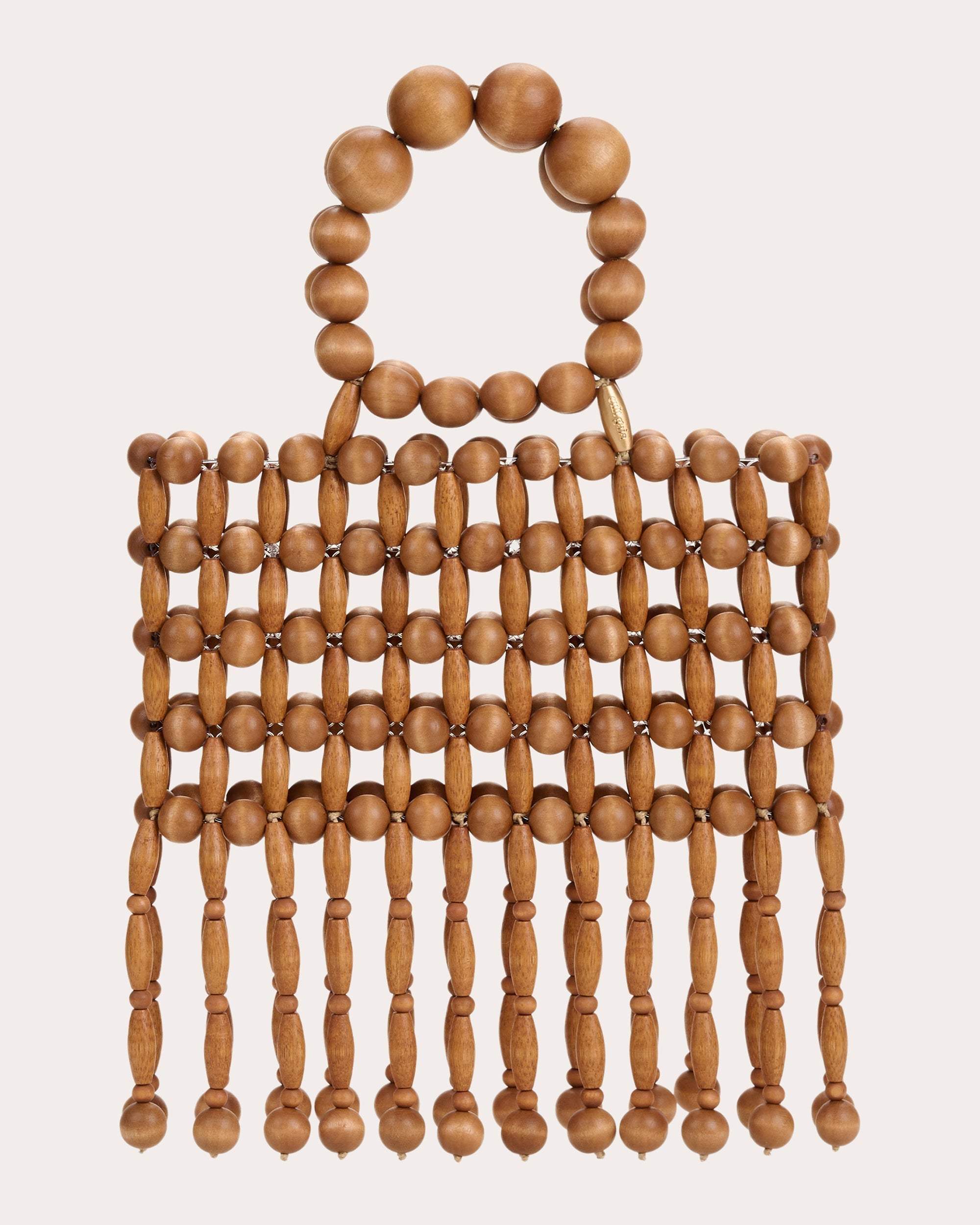 Clara Beaded Wood Handbag