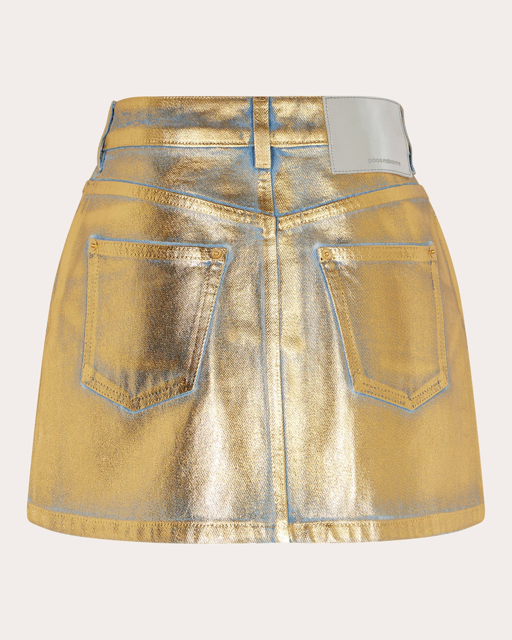 Metallic Denim Mini Skirt