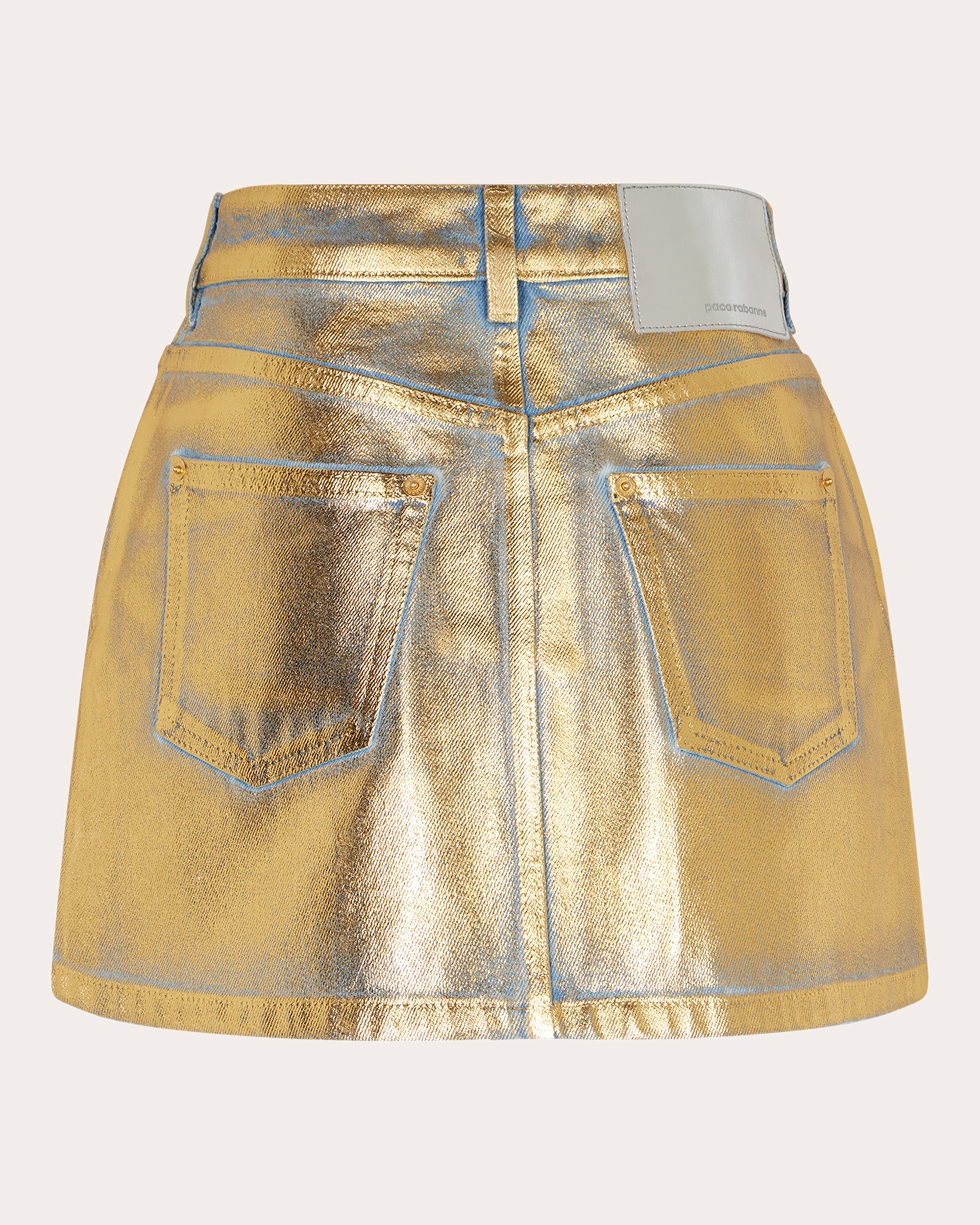 Metallic Denim Mini Skirt