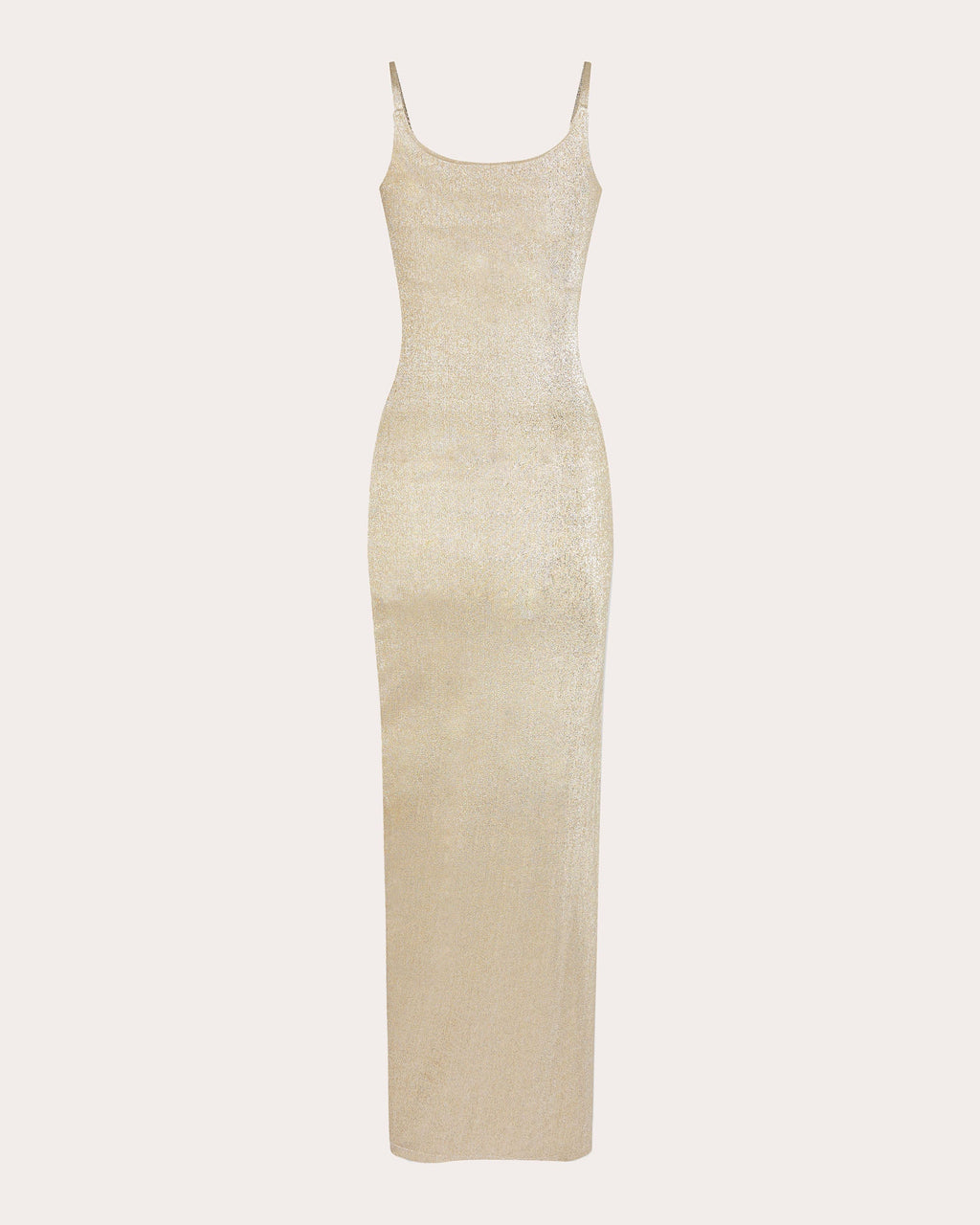 Gathered Metallic-Jersey Maxi Dress