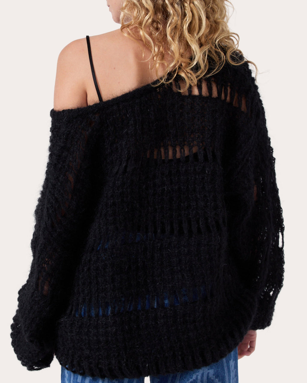Gwen Open-Knit Mohair Blend Sweater