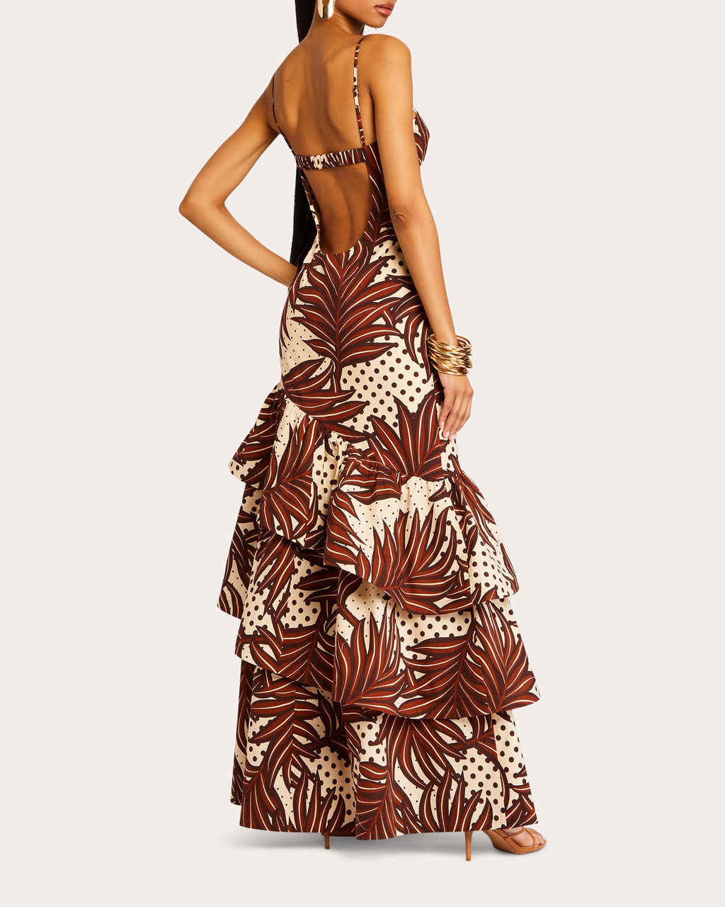 Starla Tiered Printed Stretch-Cotton Gown