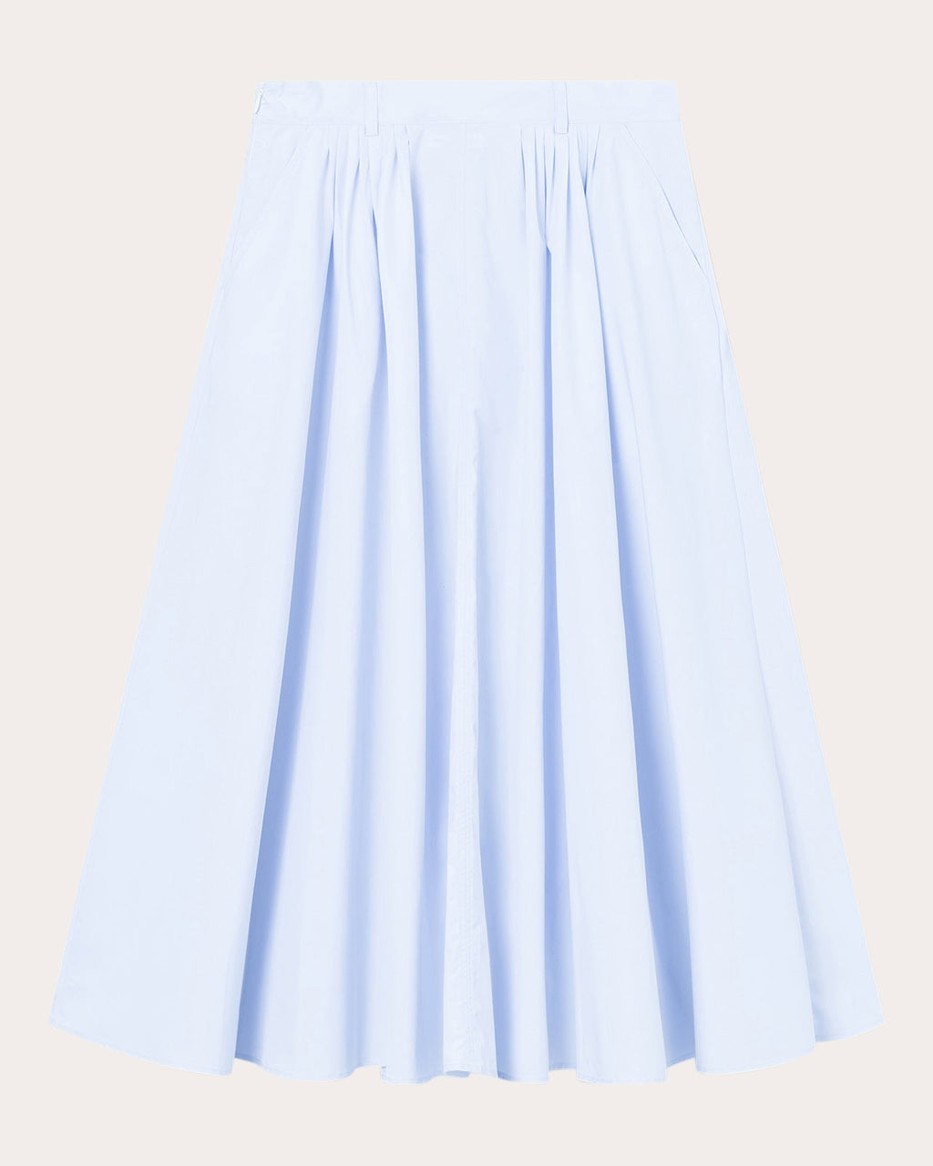Novo Pleated Cotton-Poplin Midi Skirt