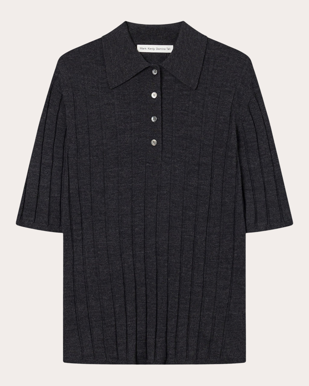 Kino Ribbed Wool Polo Top