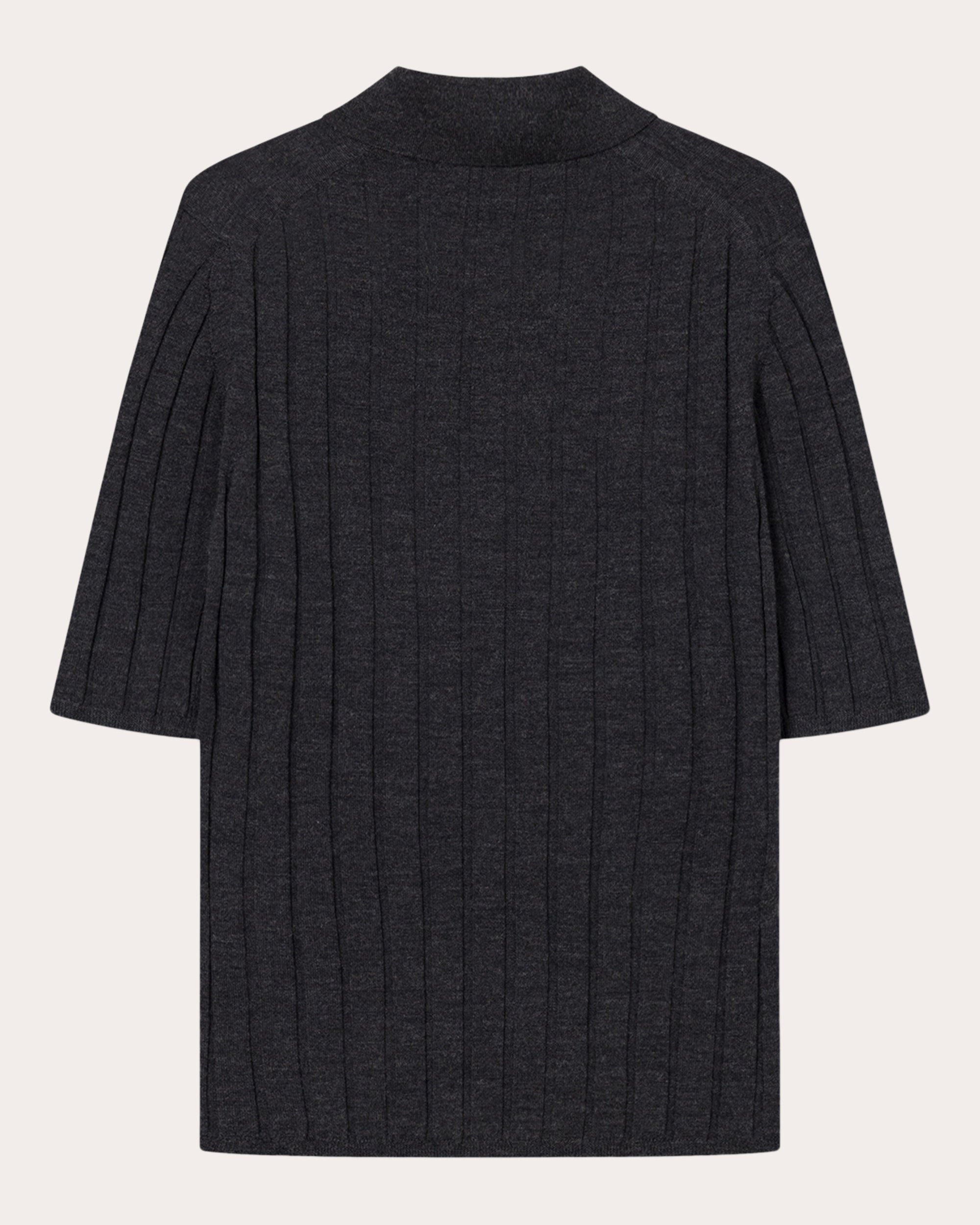 Kino Ribbed Wool Polo Top