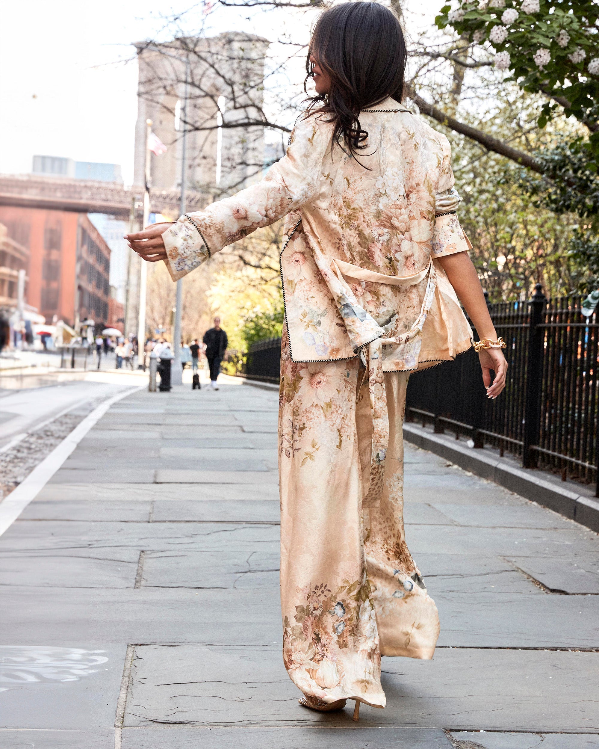 Printed Silk-Blend Wide-Leg Pants