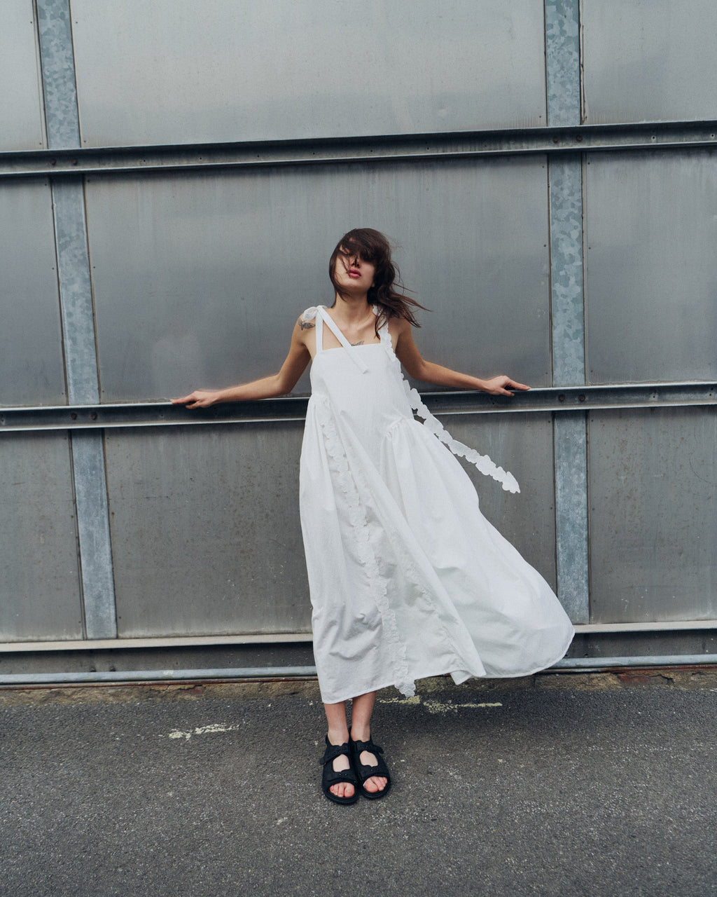 Oaklyn Dress Recycled Taffeta White