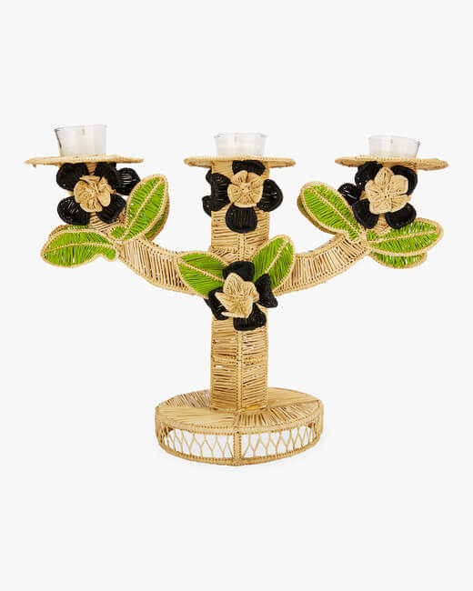 Black Flower Candlesticks