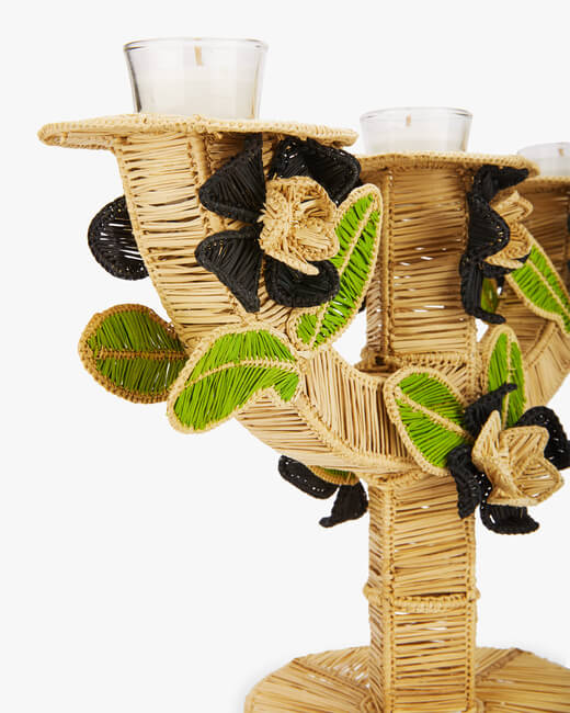 Black Flower Candlesticks