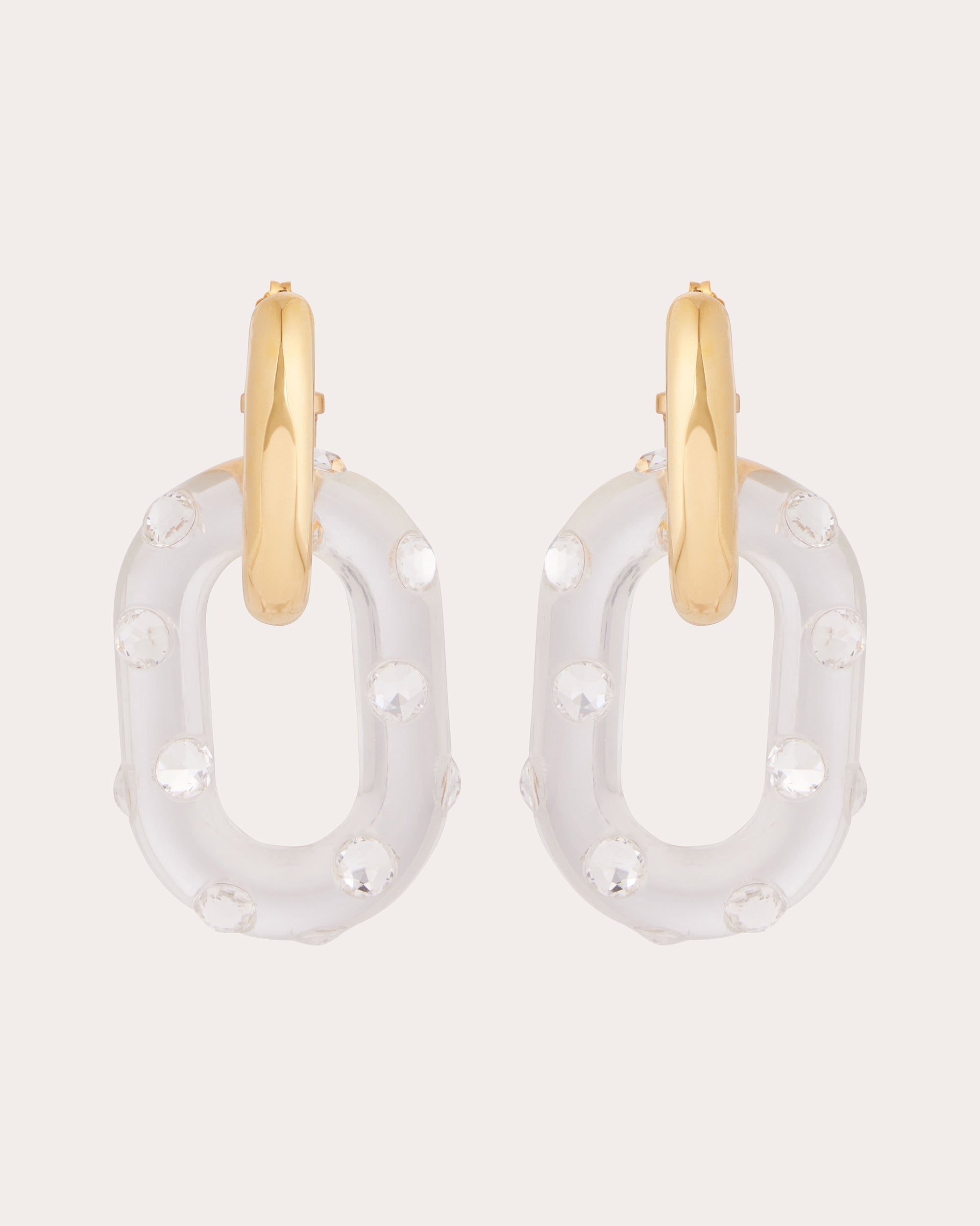 XL Link Crystal-Embellished Resin Earrings