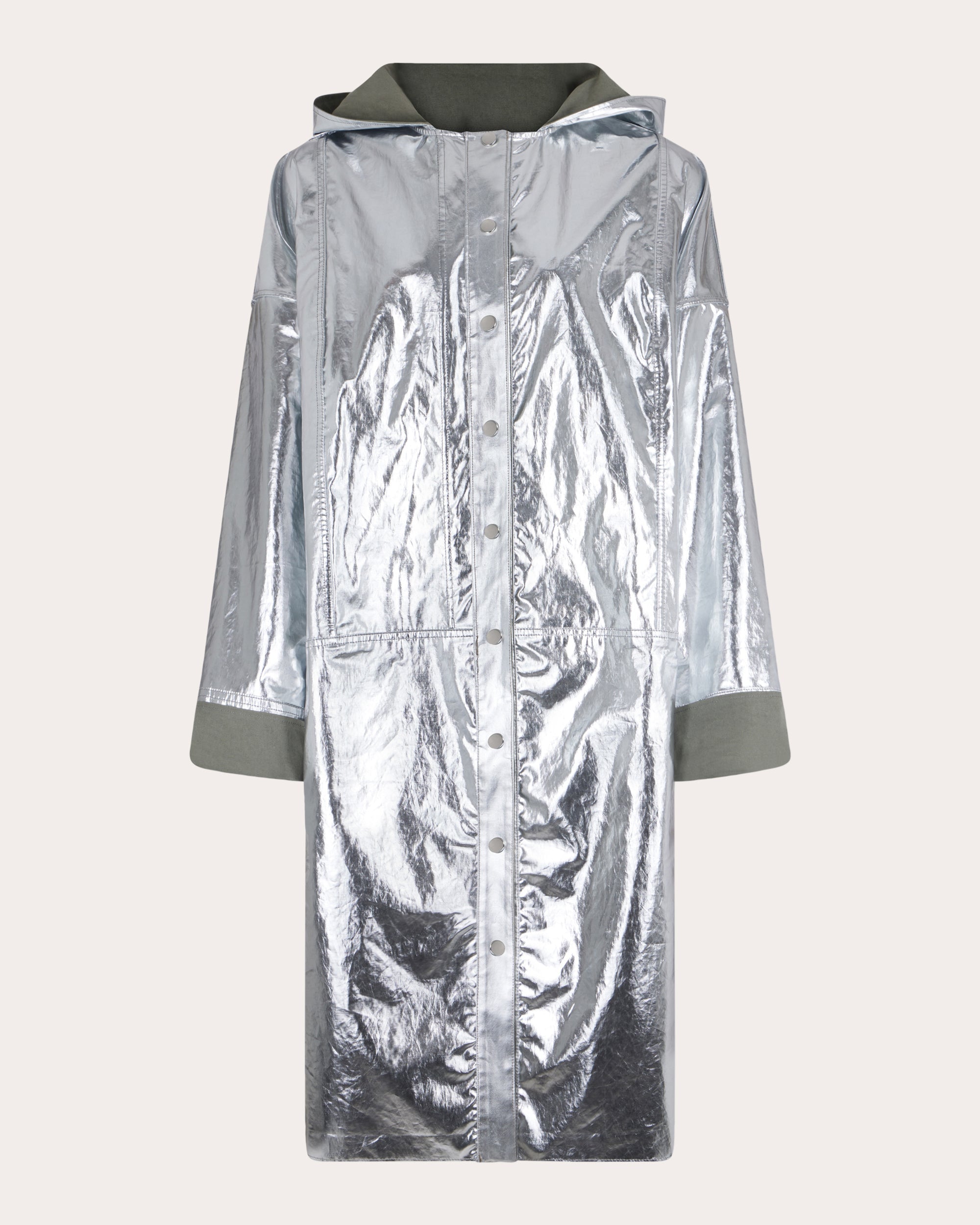 Hooded Metallic Cotton-Canvas Parka