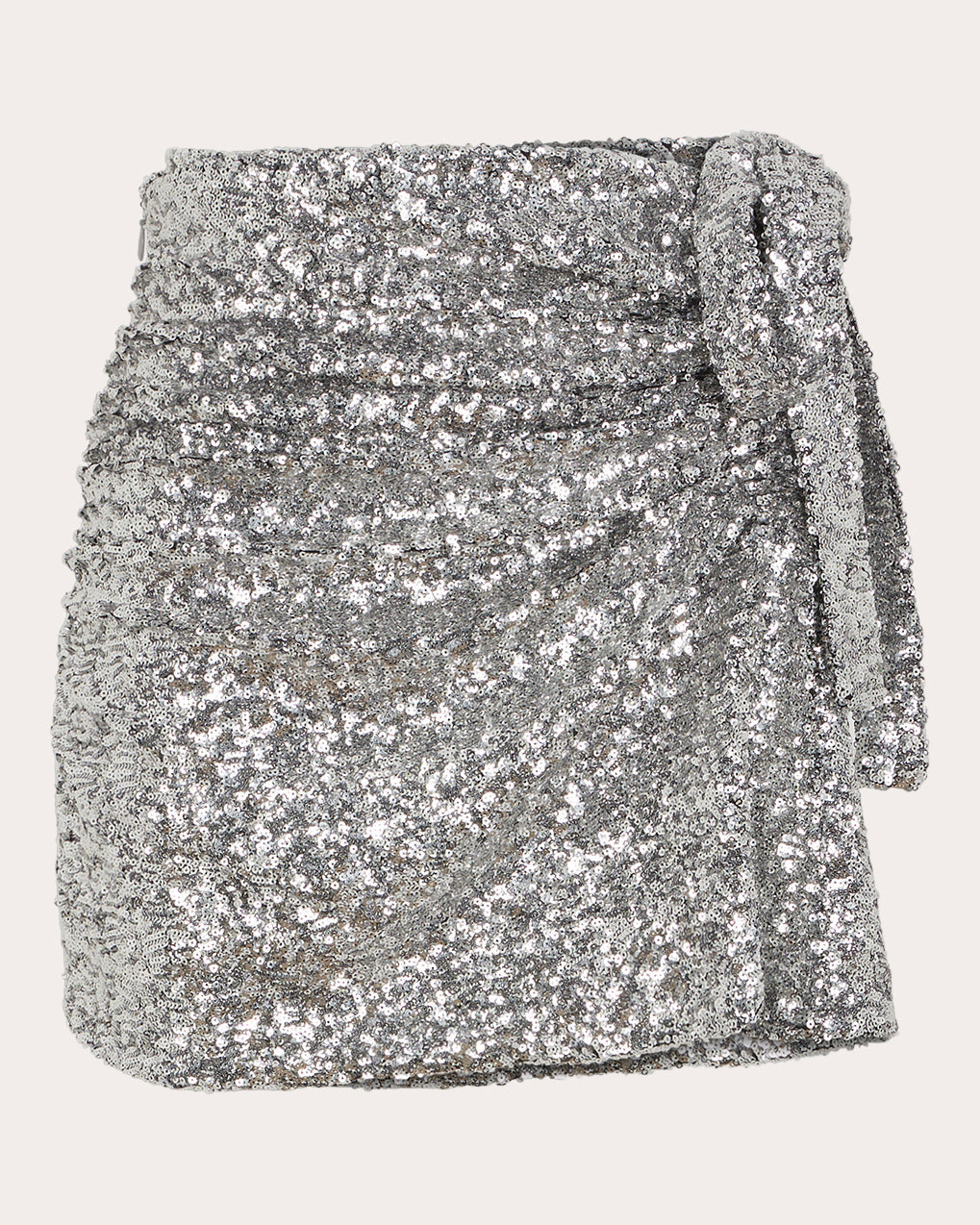 Draped Sequin-Embellished Mini Skirt
