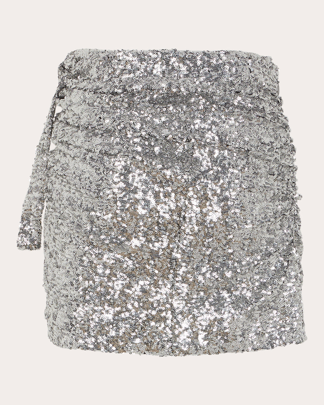 Draped Sequin-Embellished Mini Skirt