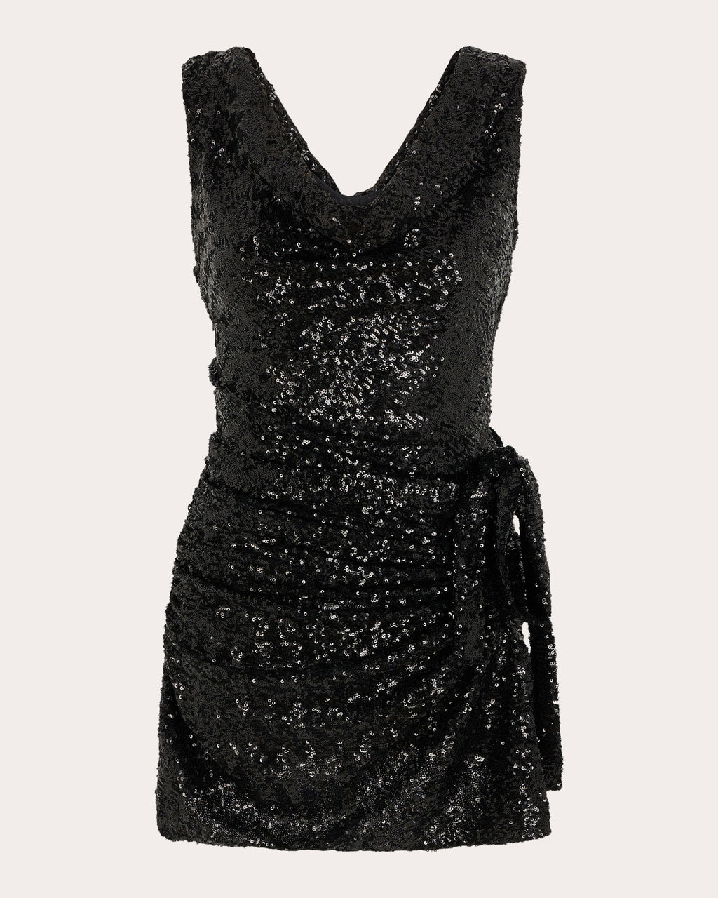 Draped Sequin-Embellished Mini Dress