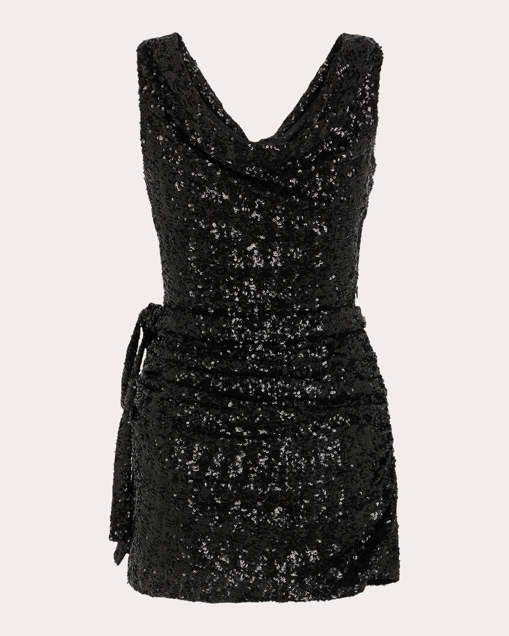 Draped Sequin-Embellished Mini Dress